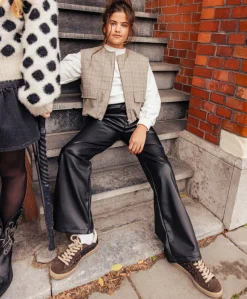 Meisjes gilet bruin