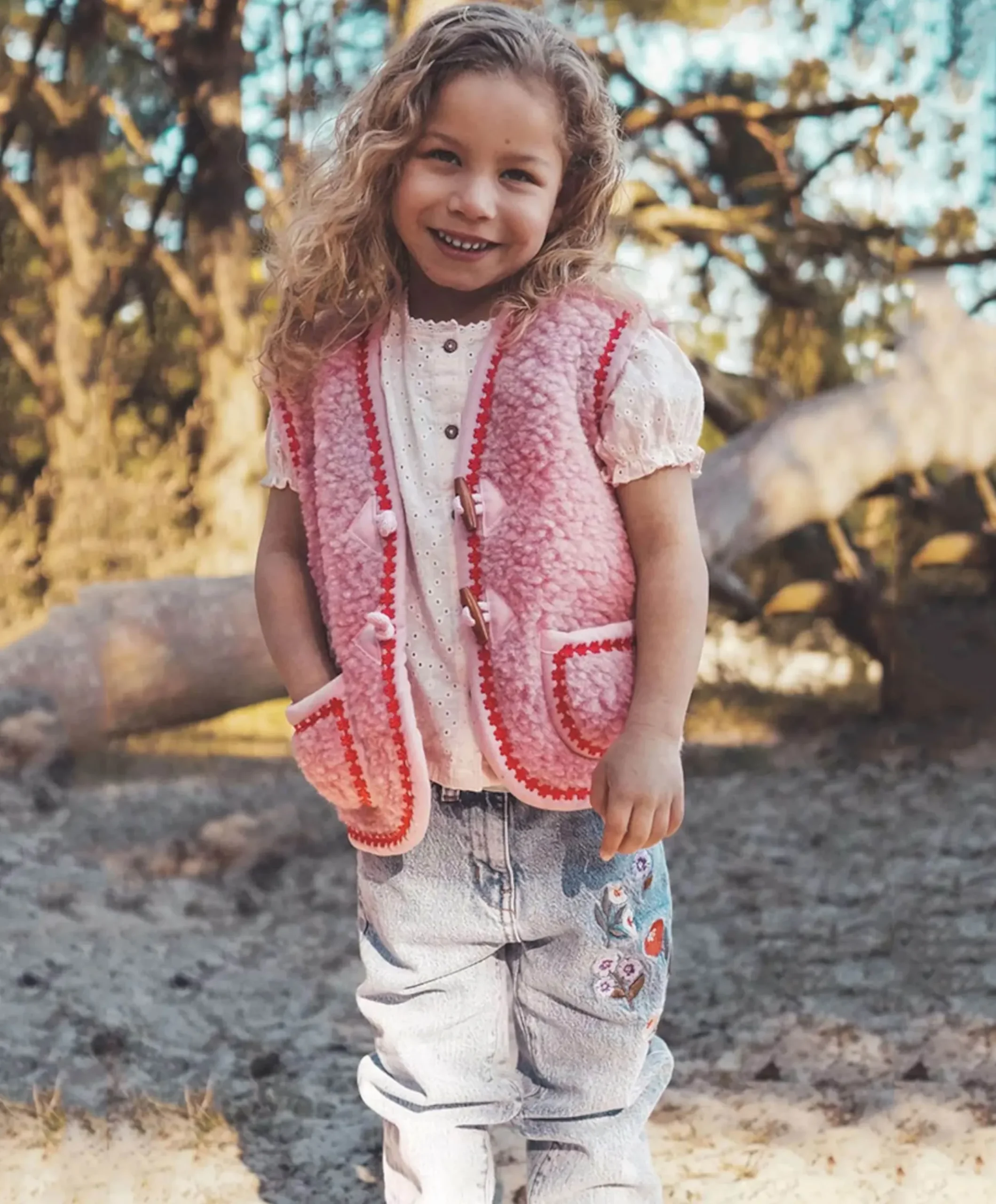 Meisjes gilet roze