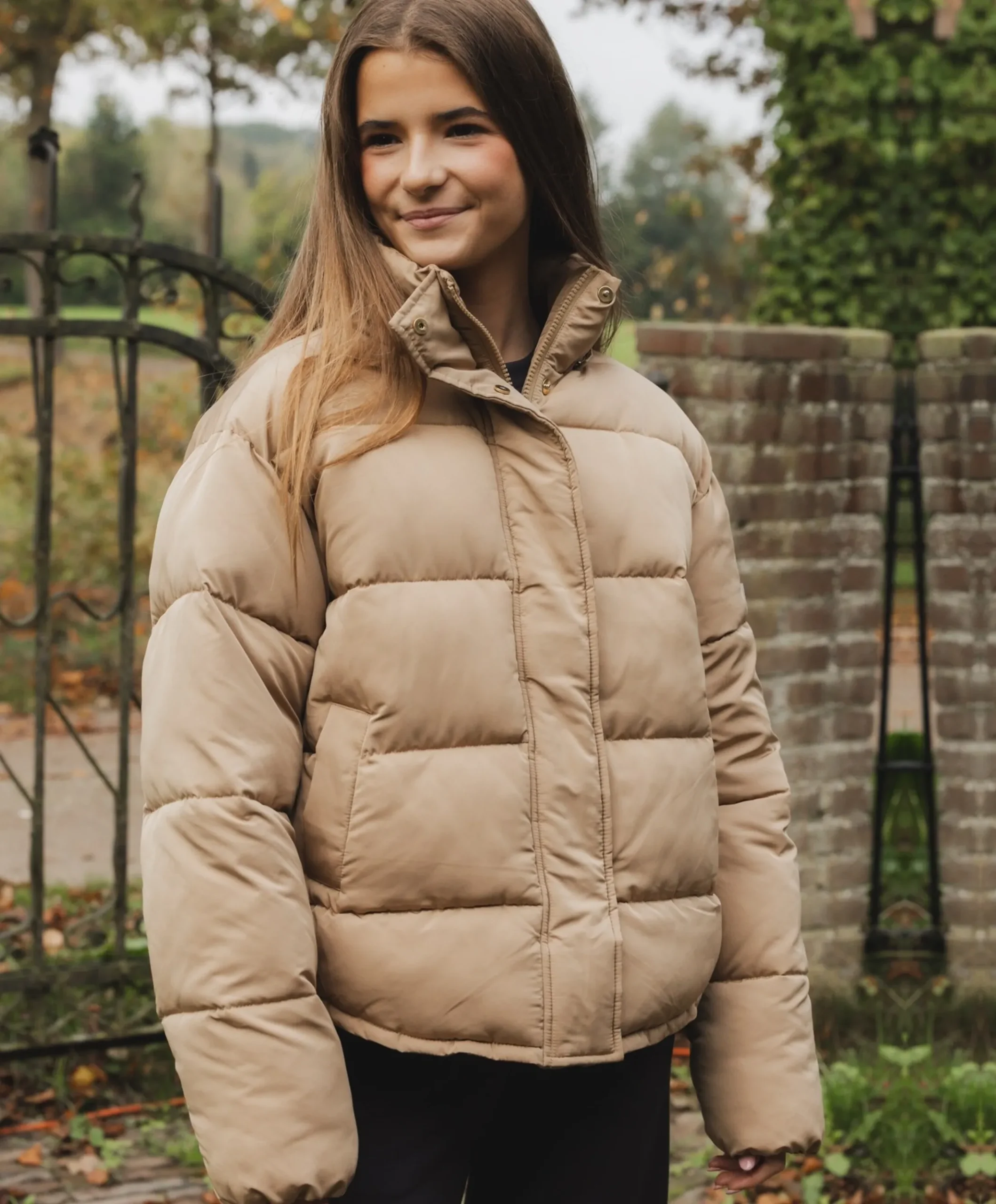 Meisjes jas beige
