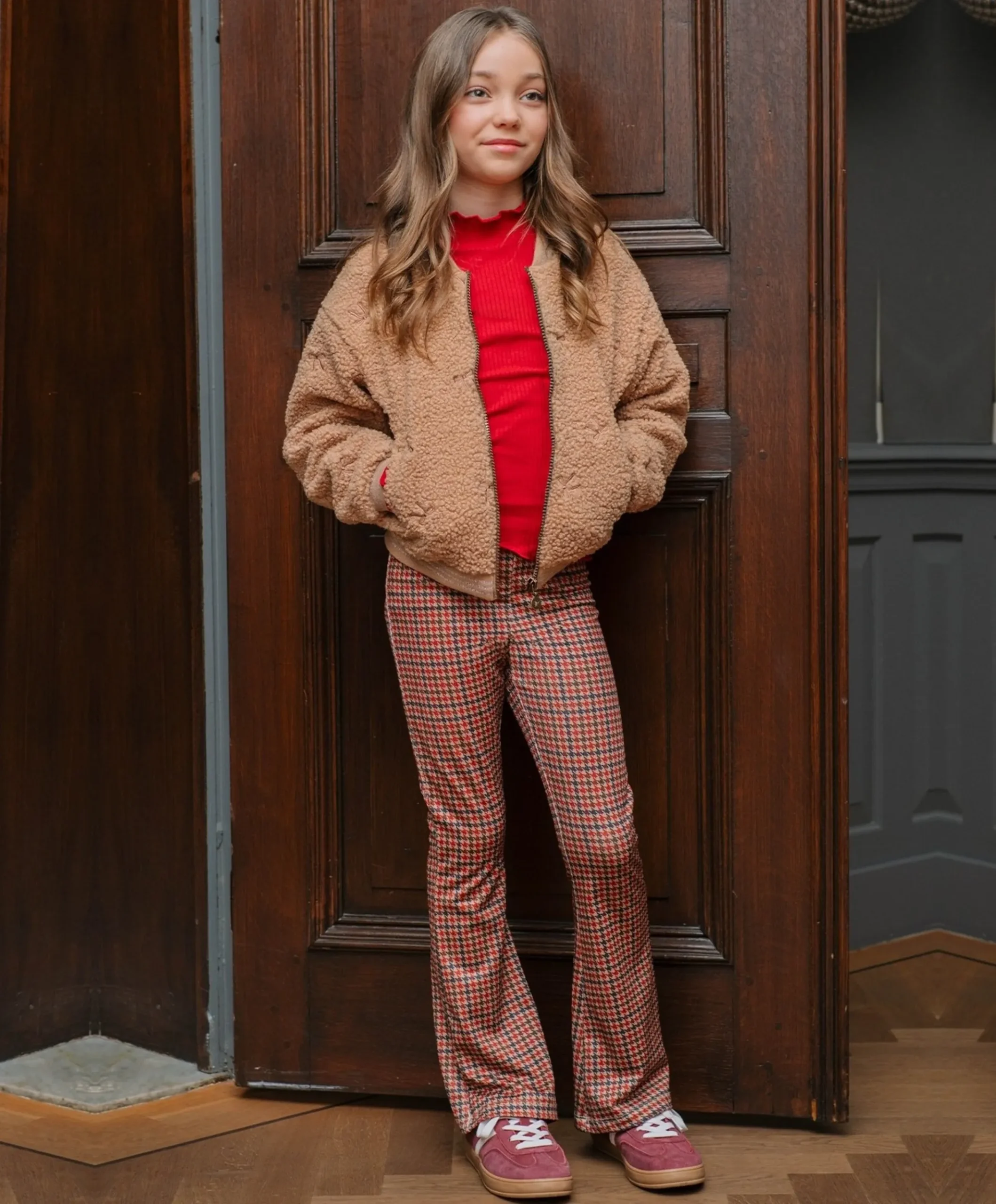 Meisjes jas beige