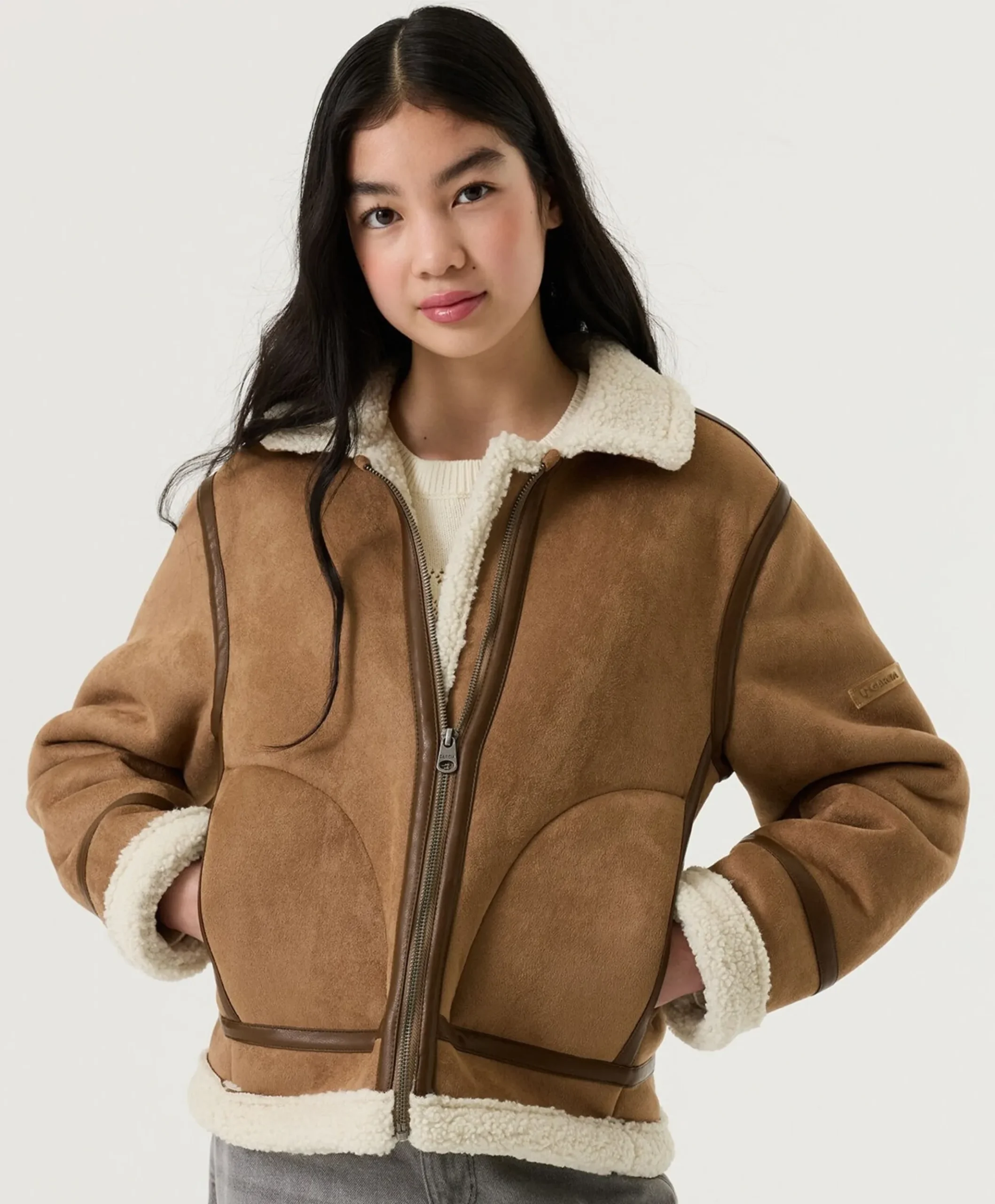 Meisjes jas beige