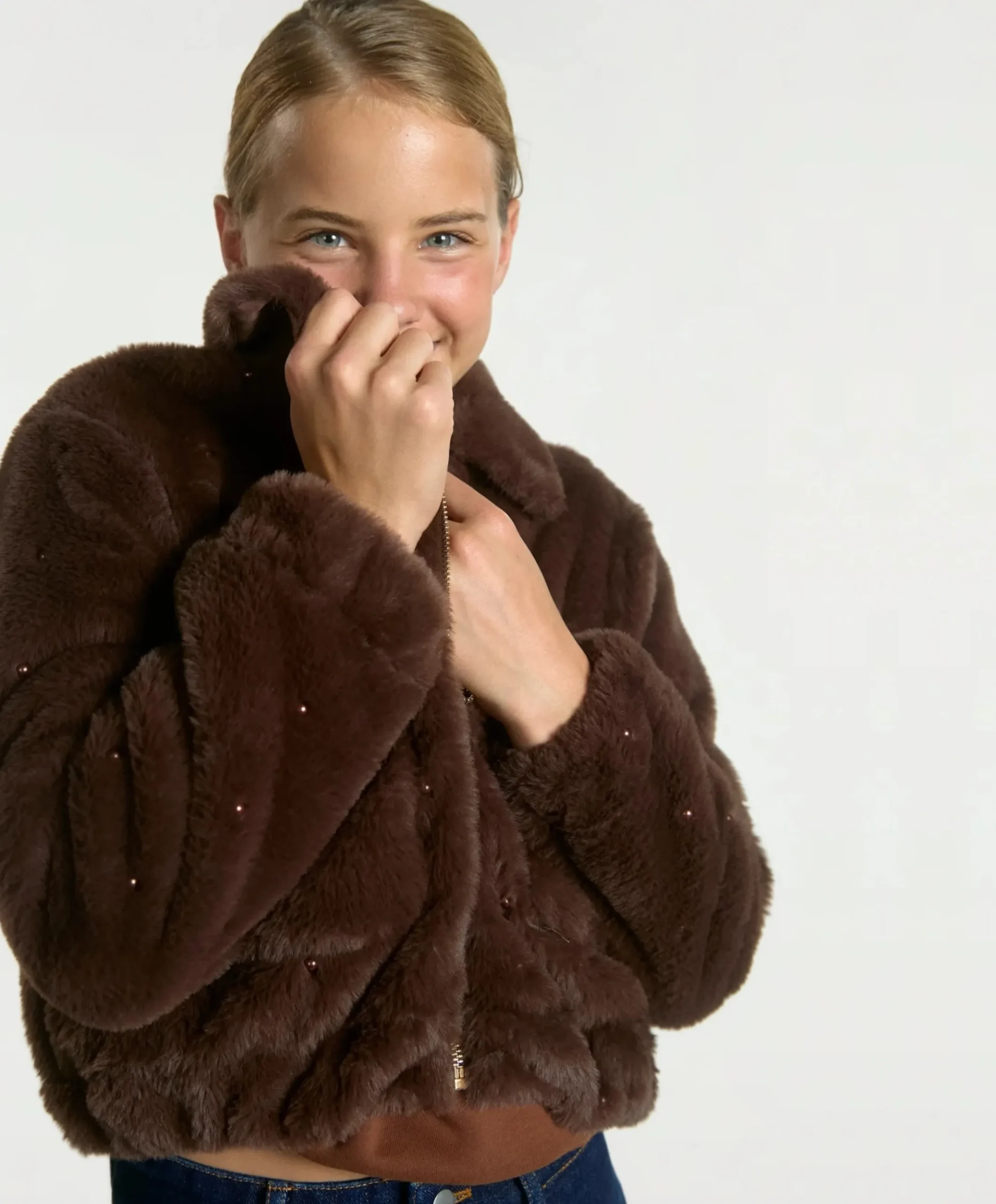 Meisjes jas bruin