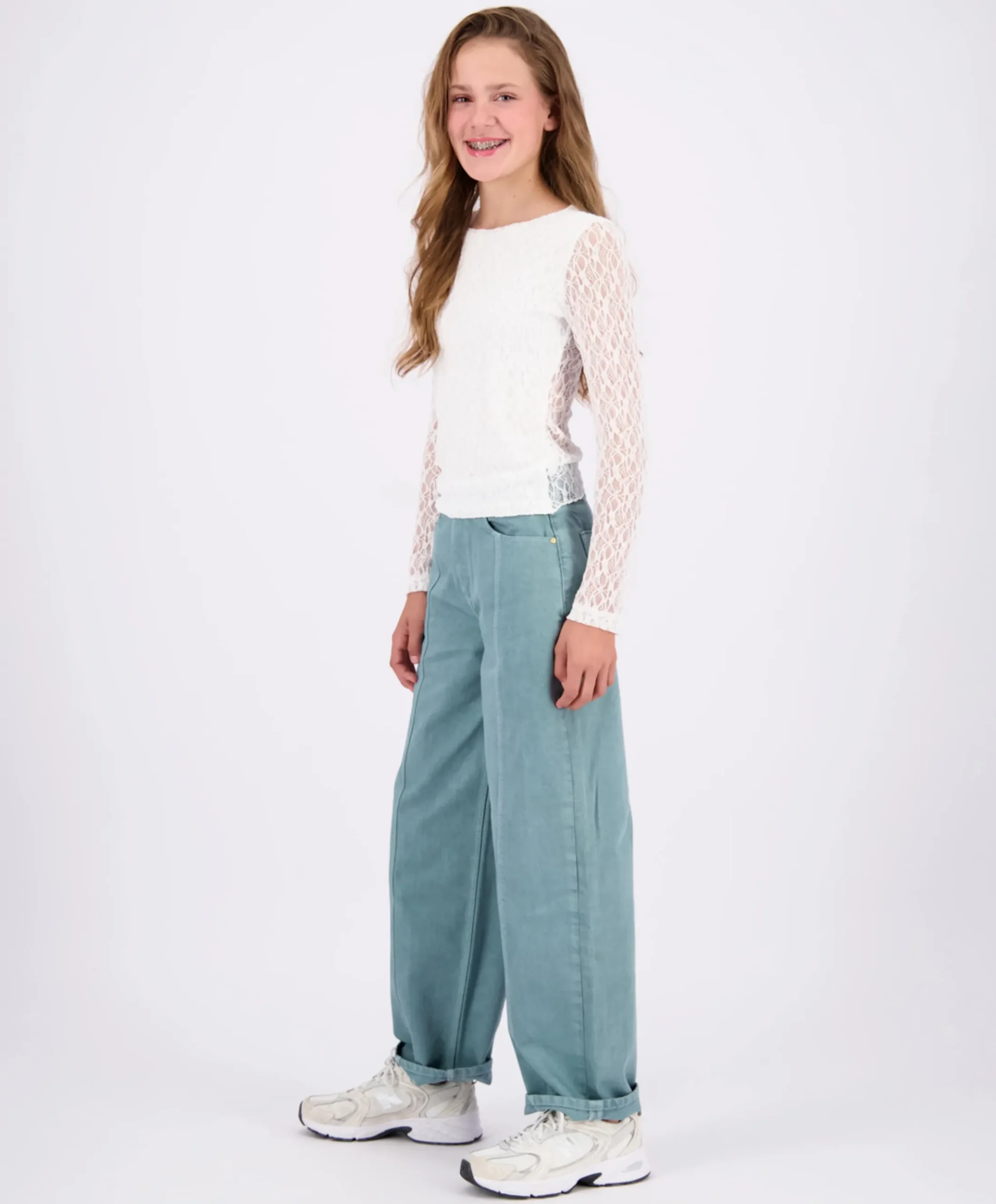 Meisjes longsleeve beige