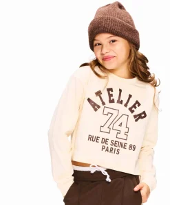 Meisjes longsleeve beige