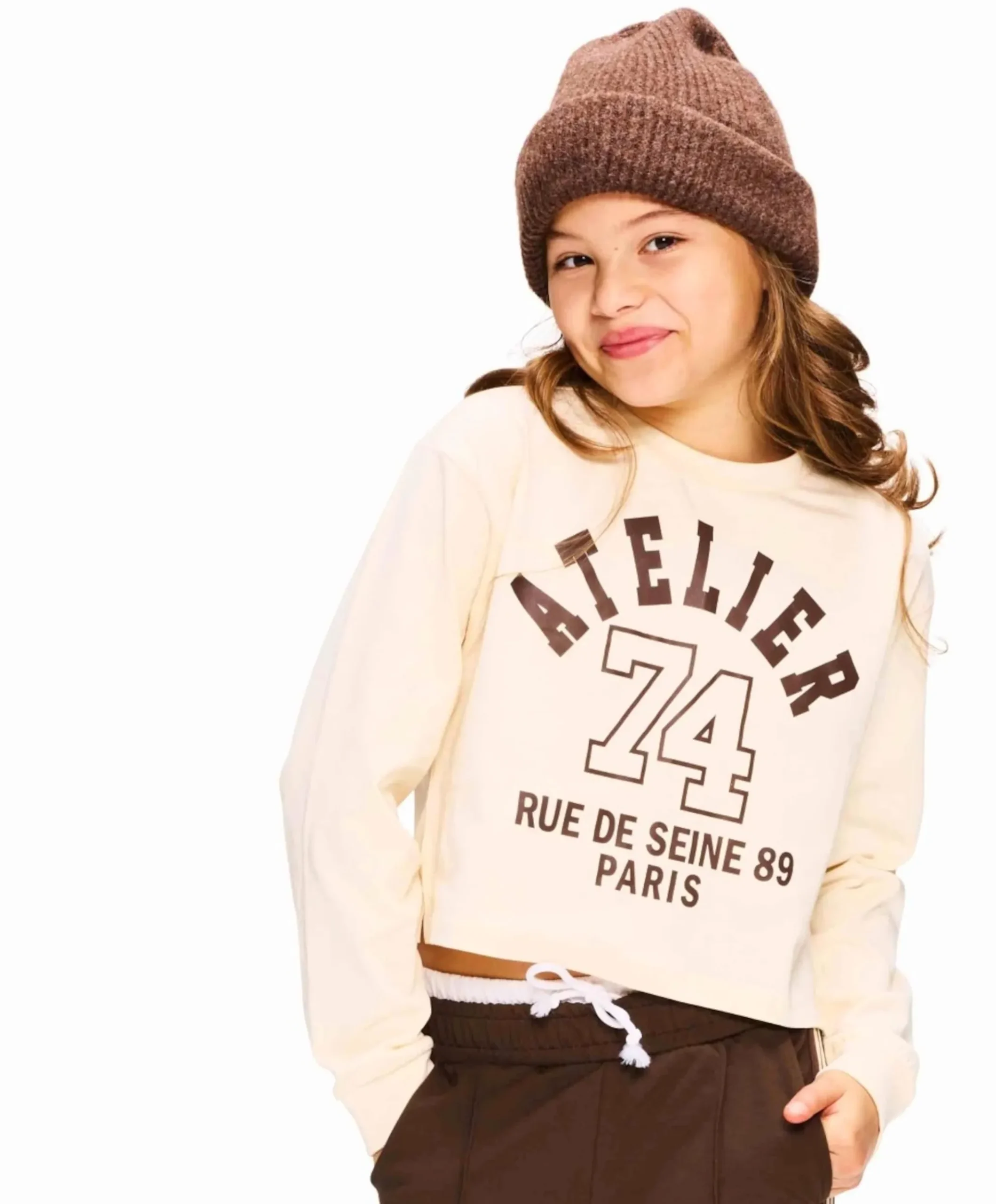 Meisjes longsleeve beige