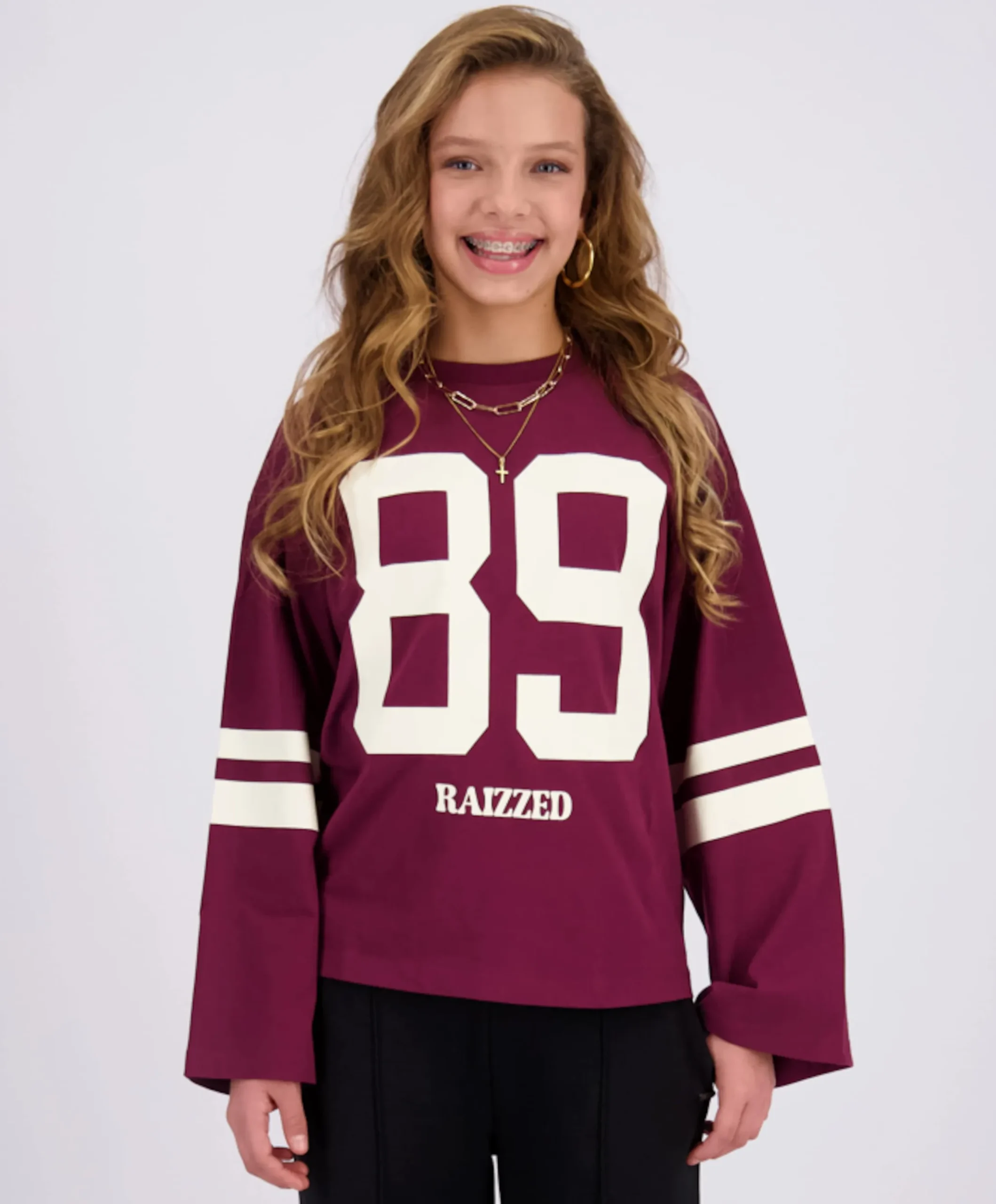 Meisjes longsleeve bordeaux