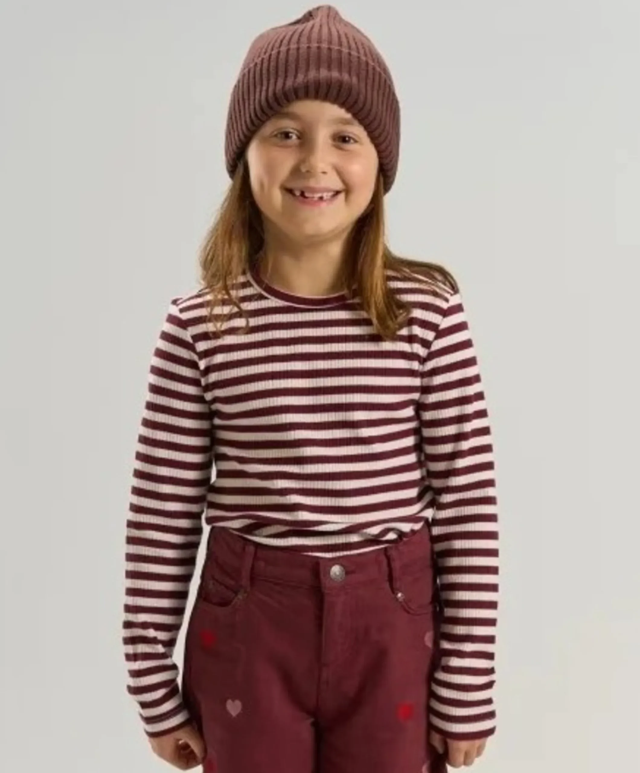 Meisjes longsleeve bordeaux