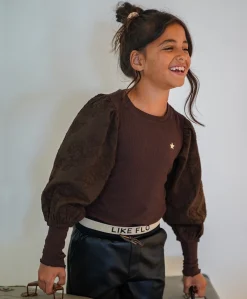 Meisjes longsleeve bruin