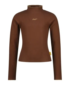 Meisjes longsleeve bruin
