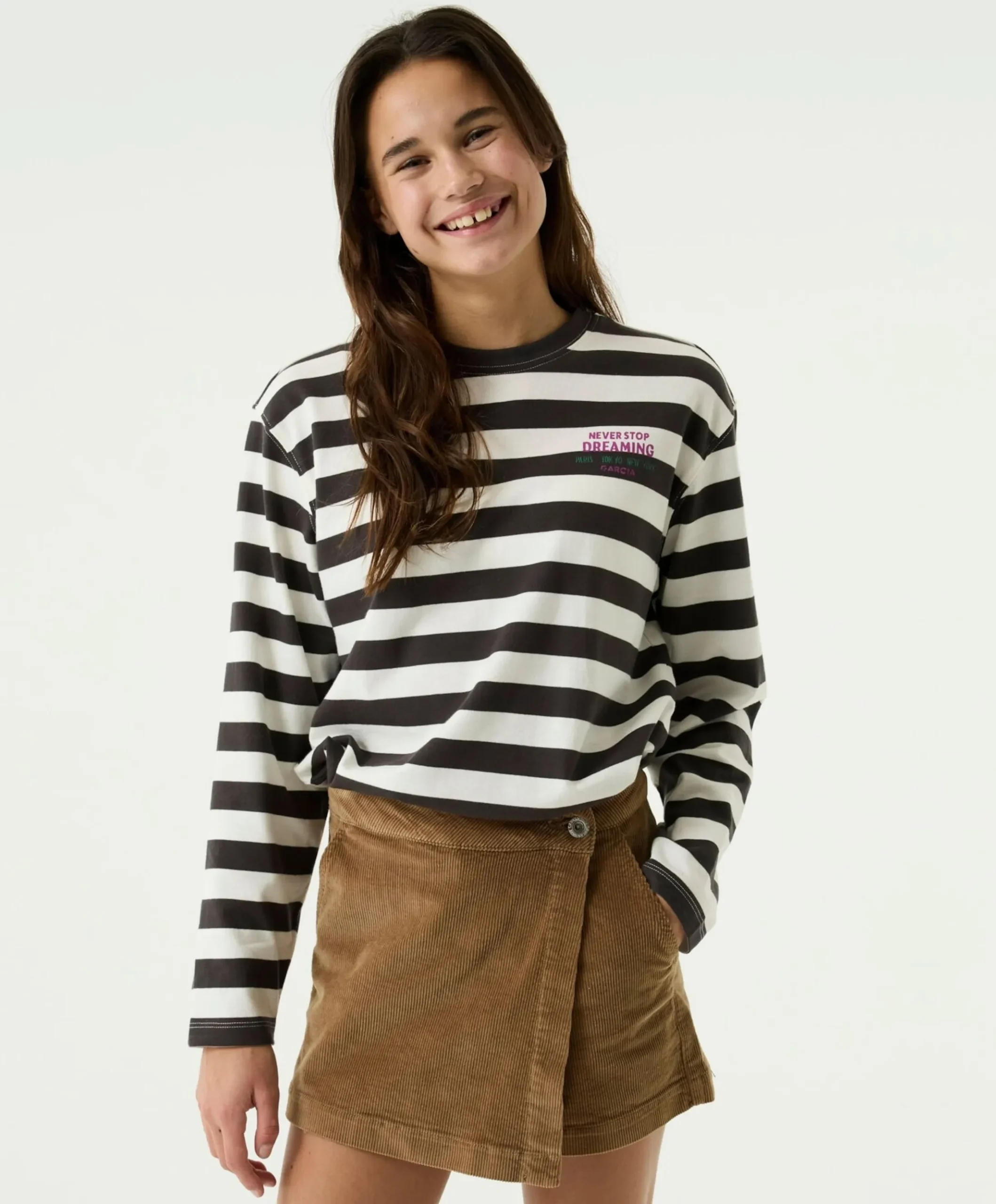 Meisjes longsleeve bruin