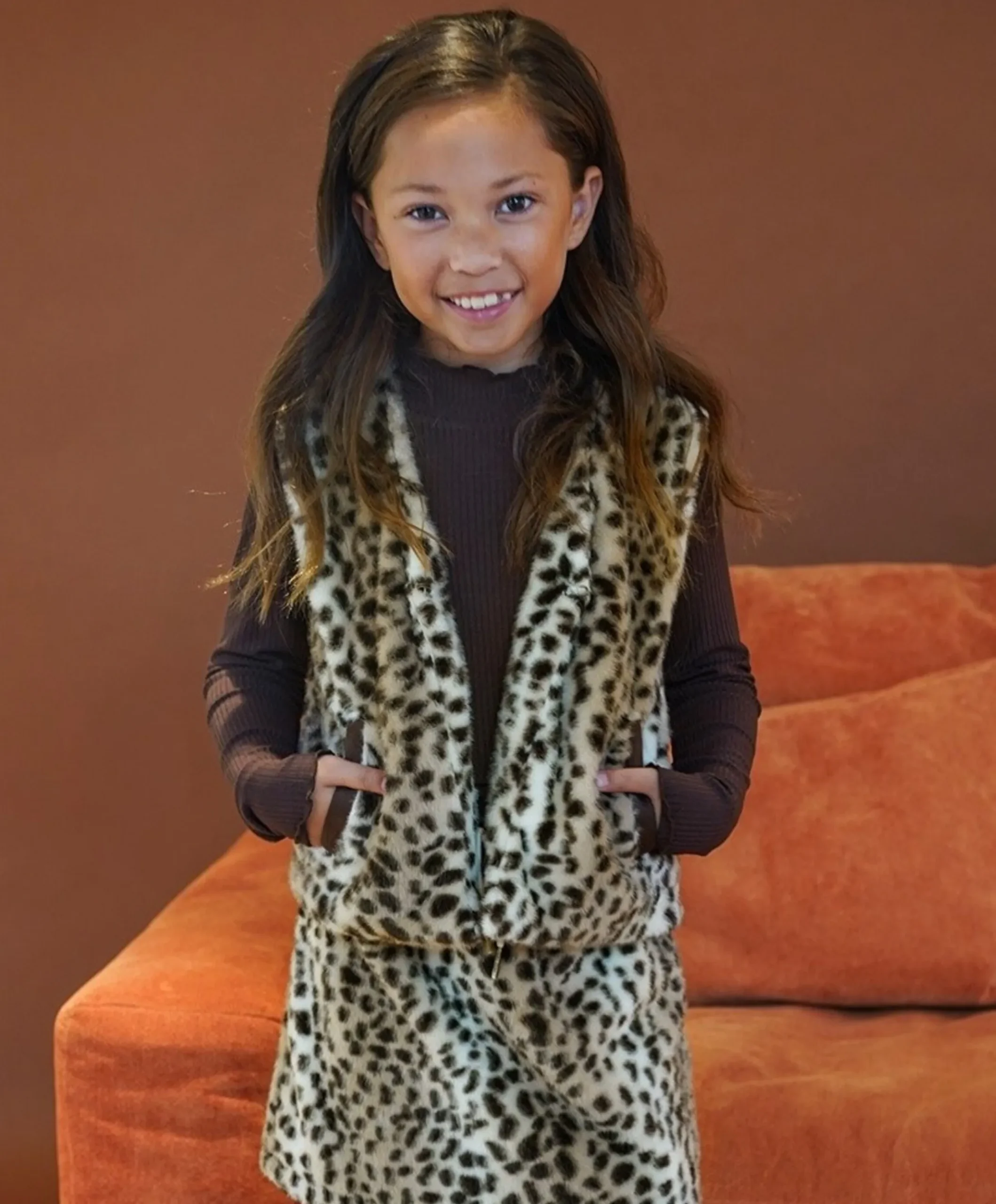 Meisjes longsleeve bruin
