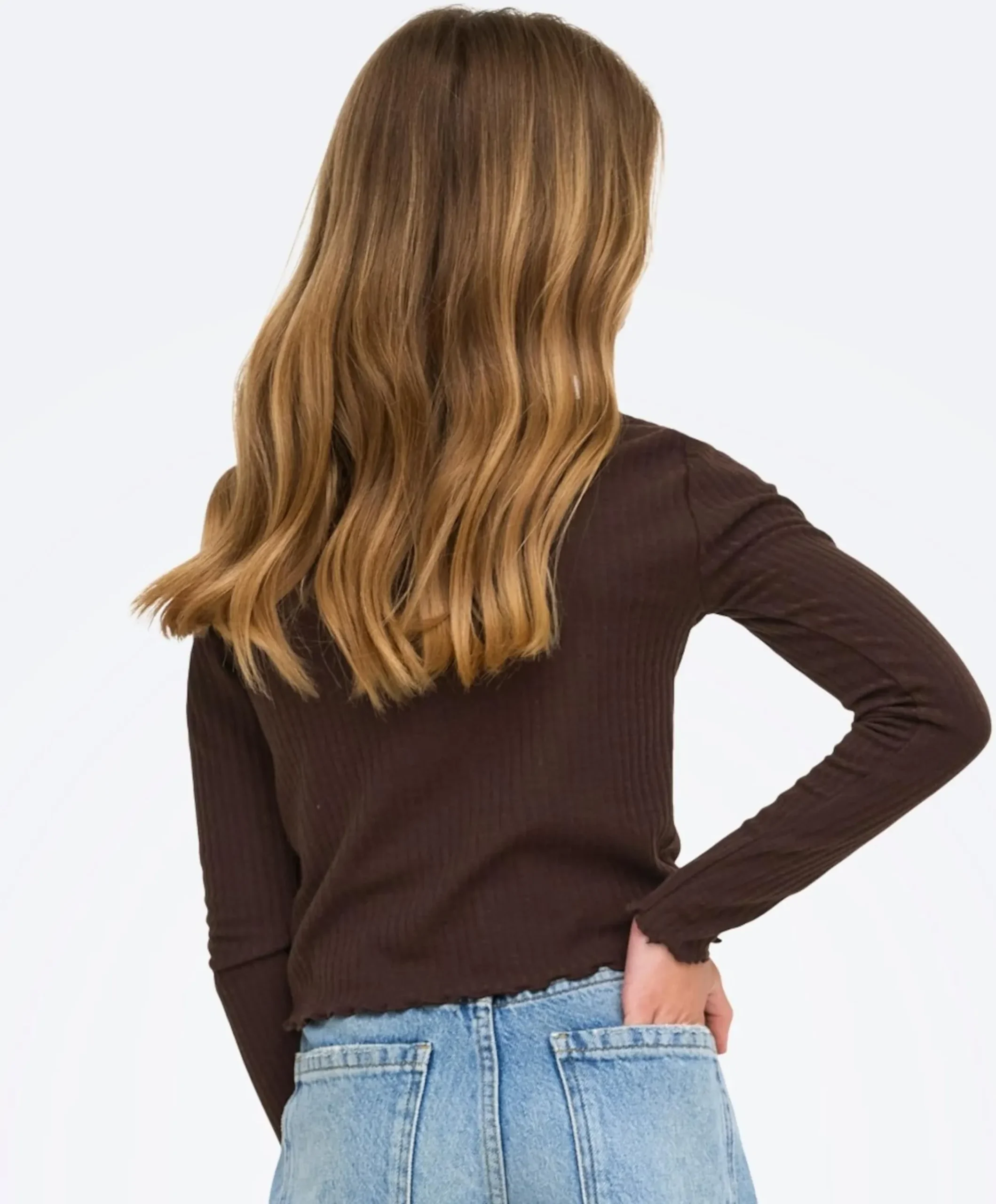 Meisjes longsleeve bruin