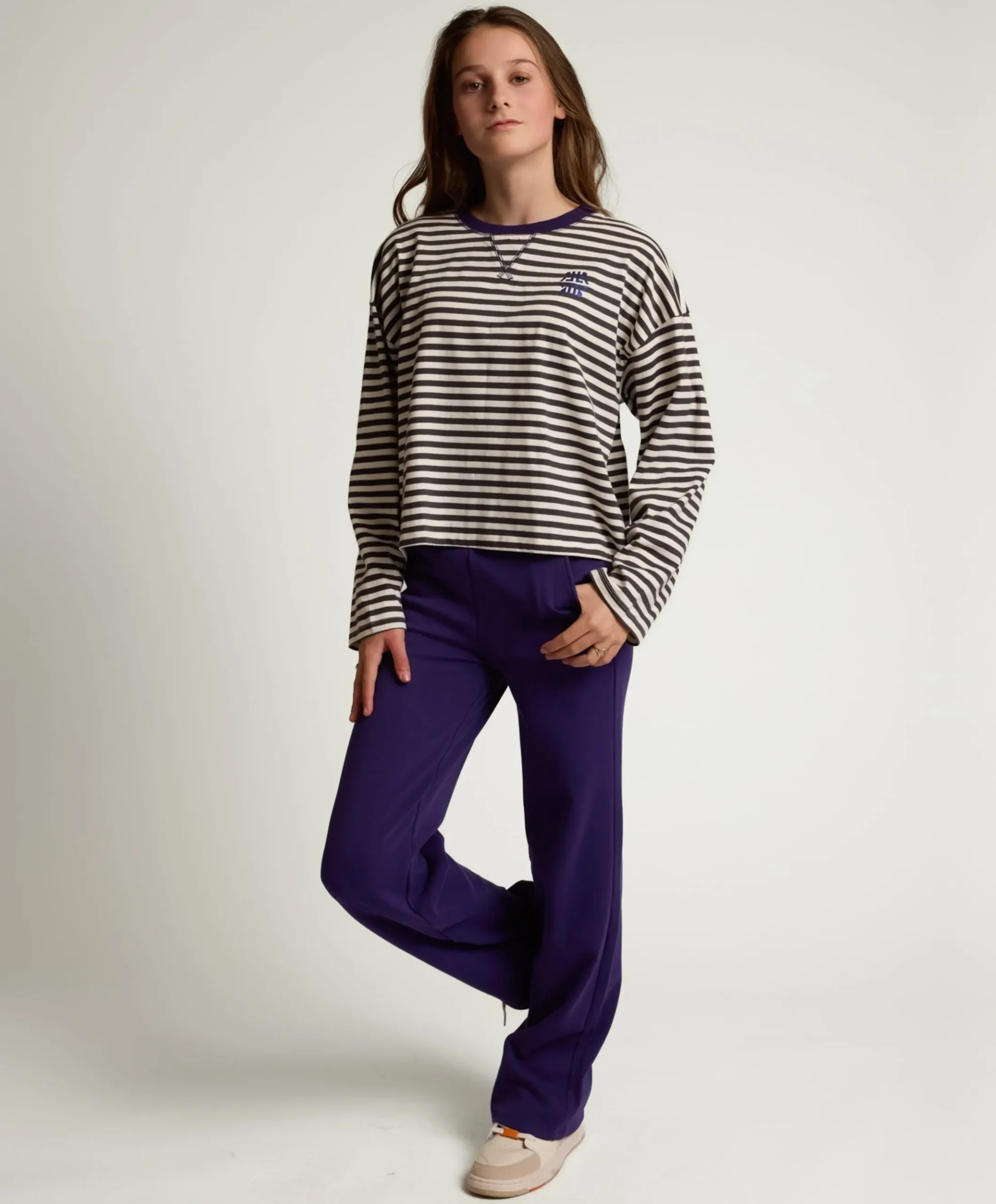 Meisjes longsleeve grijs