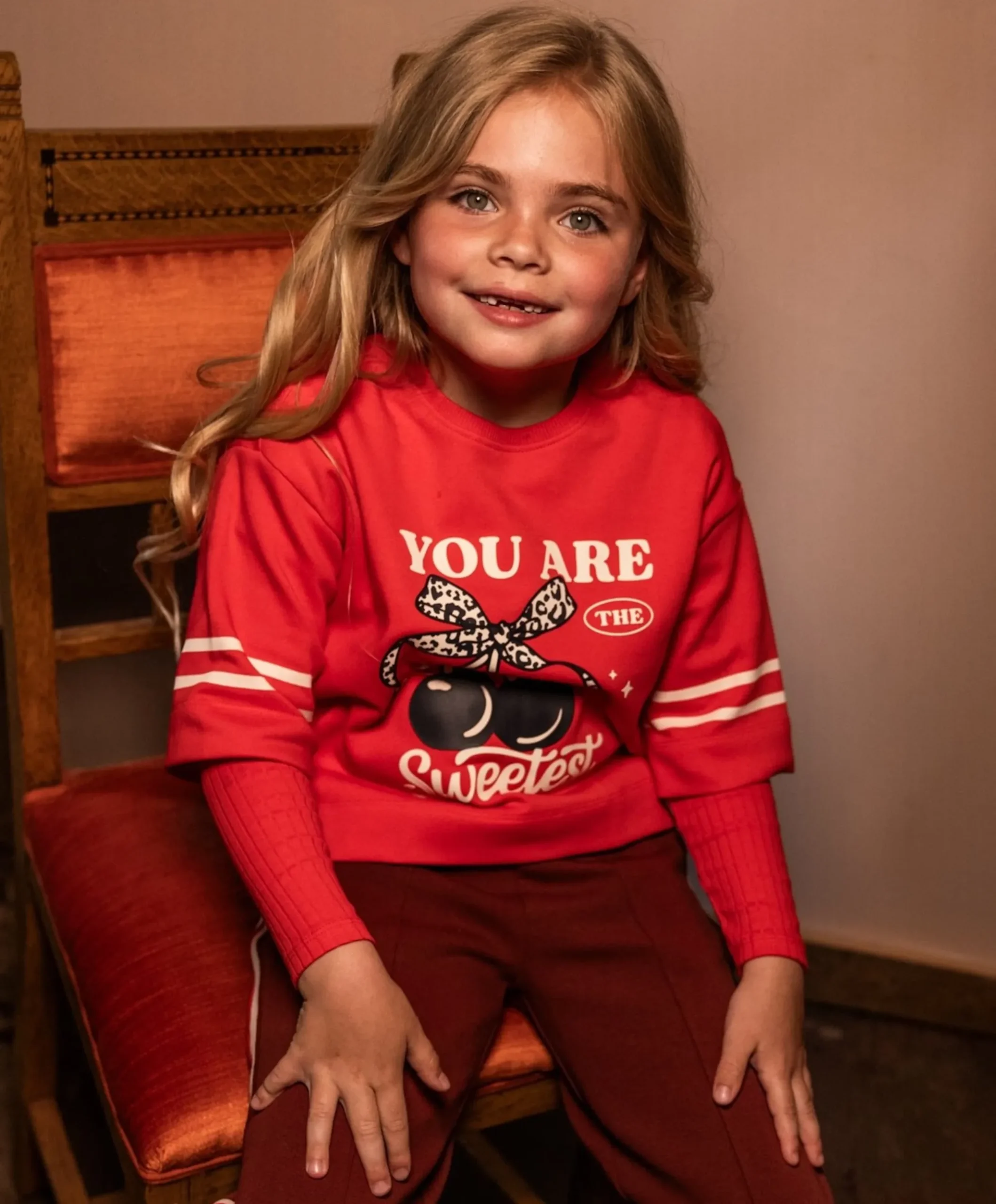 Meisjes longsleeve rood