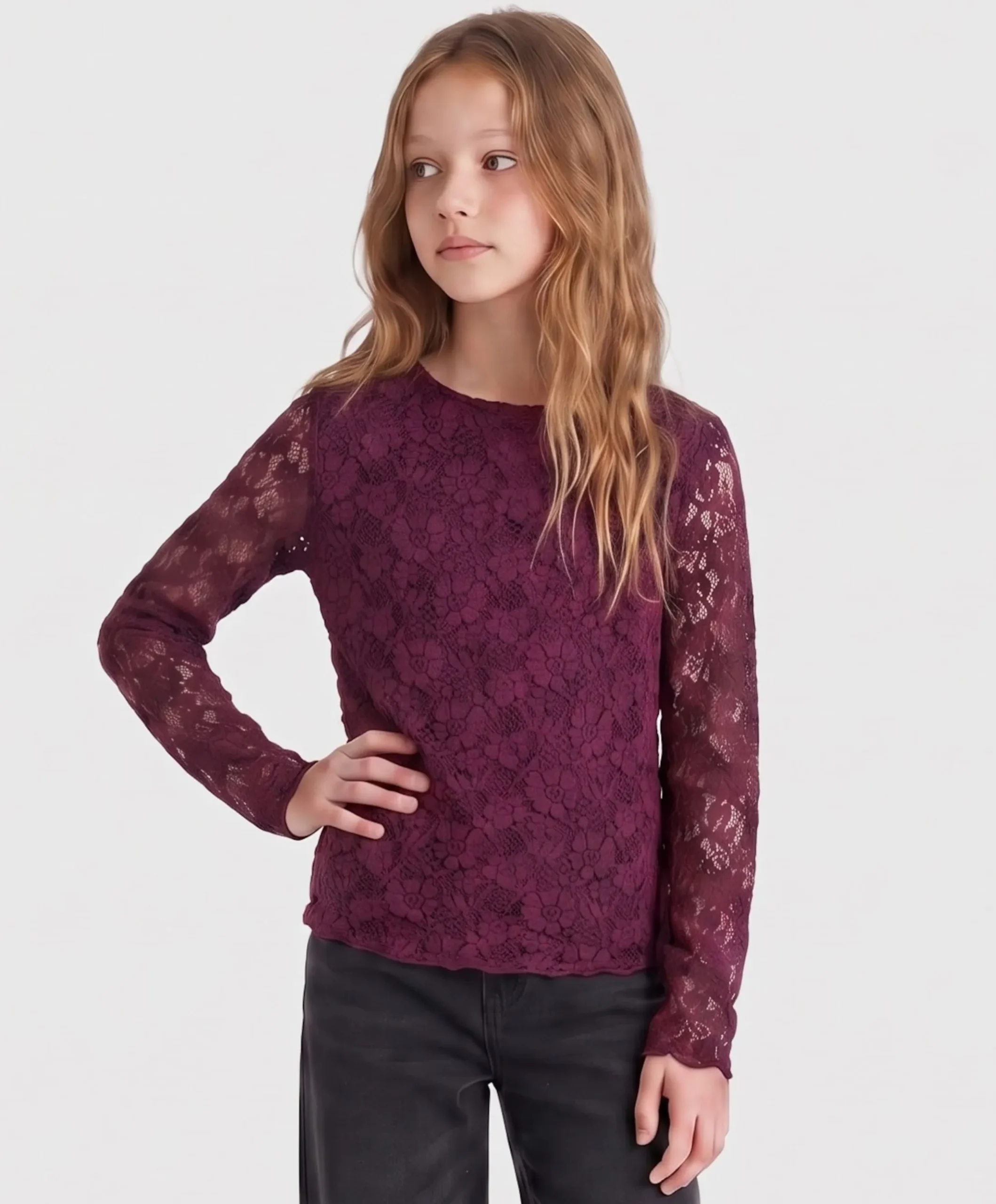 Meisjes longsleeve rood