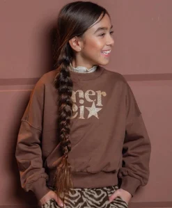 Meisjes sweater bruin