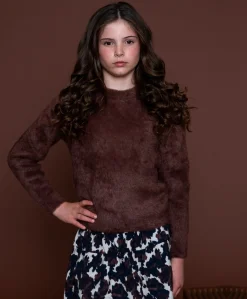 Meisjes sweater bruin
