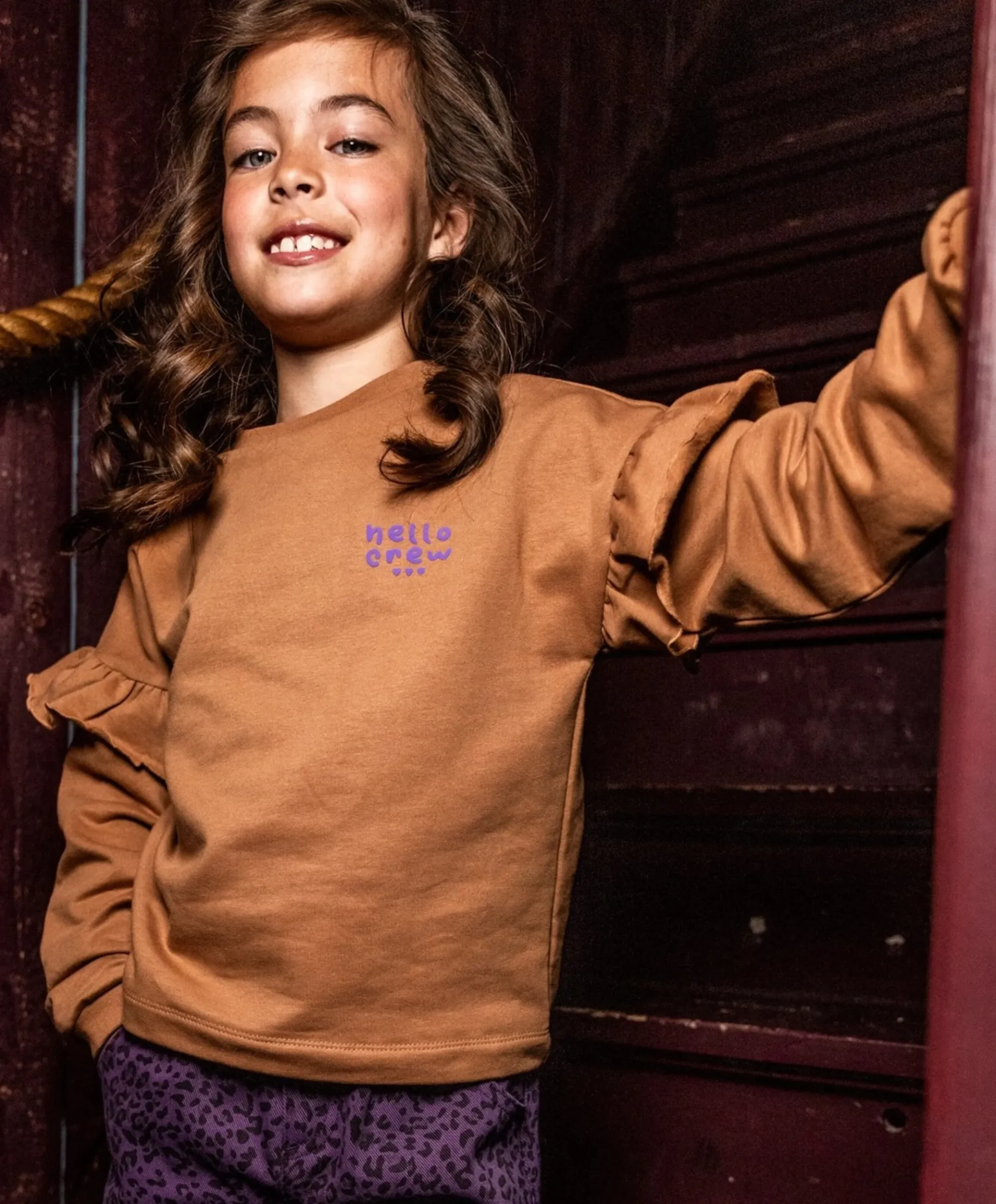 Meisjes sweater bruin