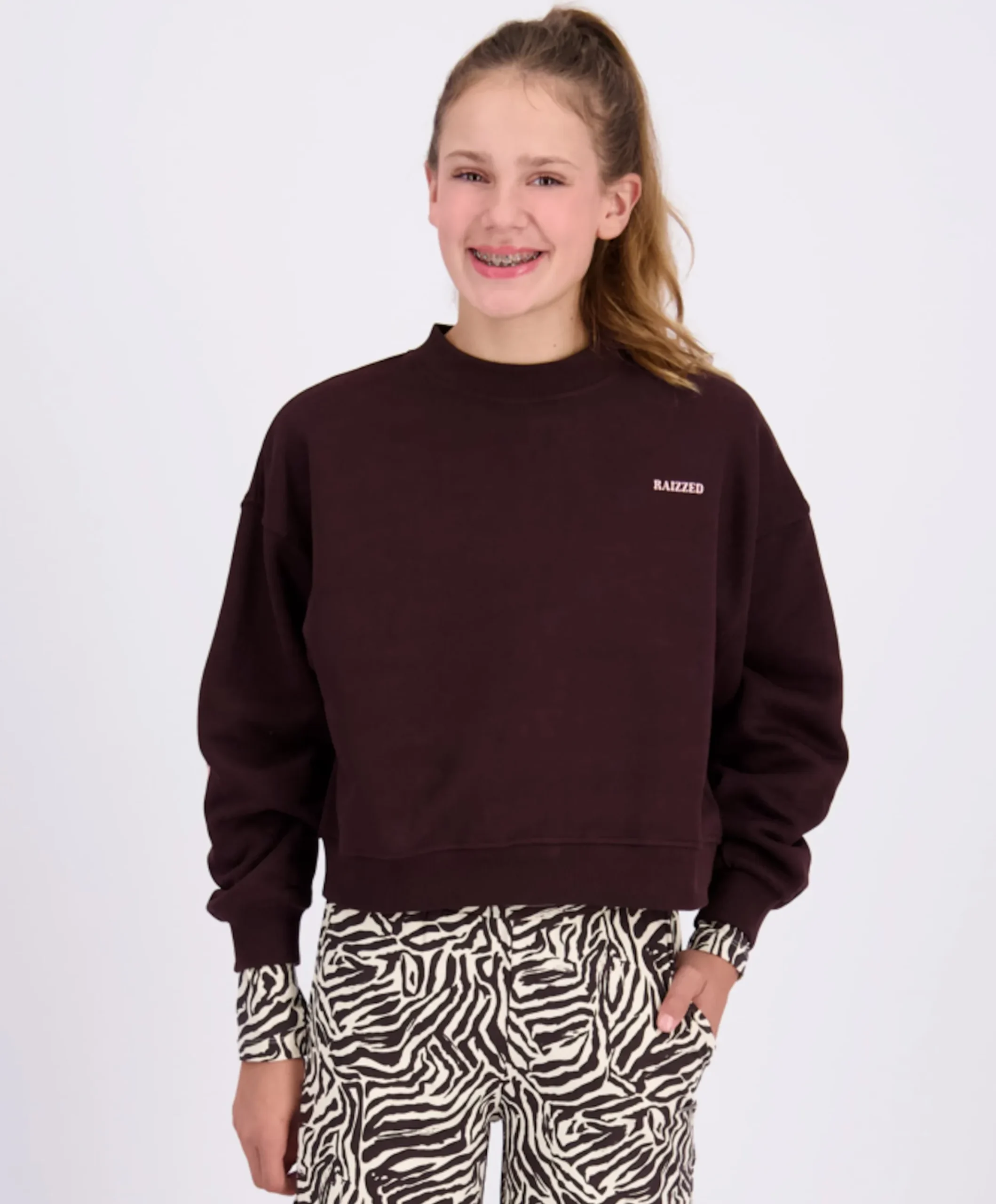 Meisjes sweater bruin