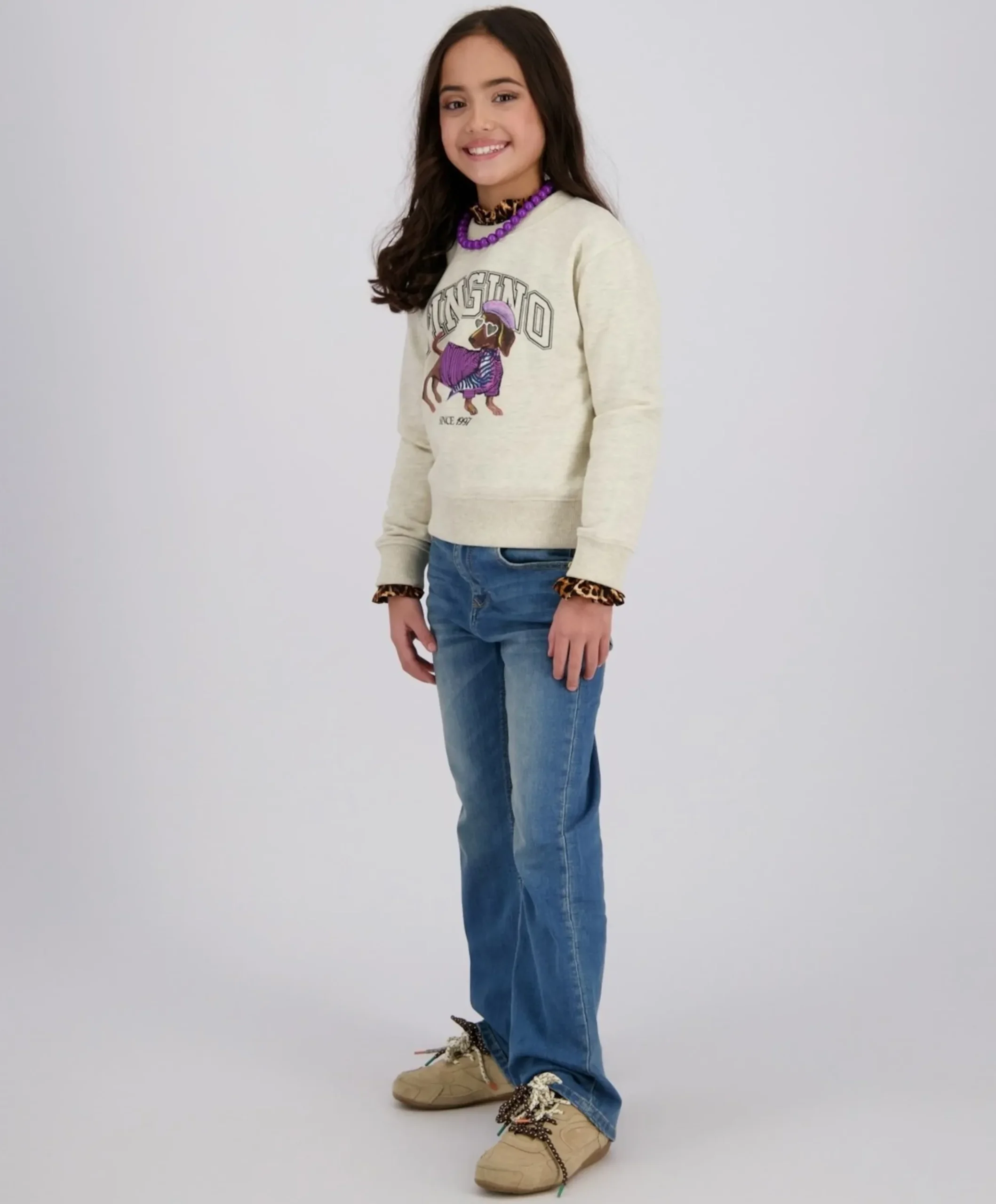 Meisjes sweater ecru