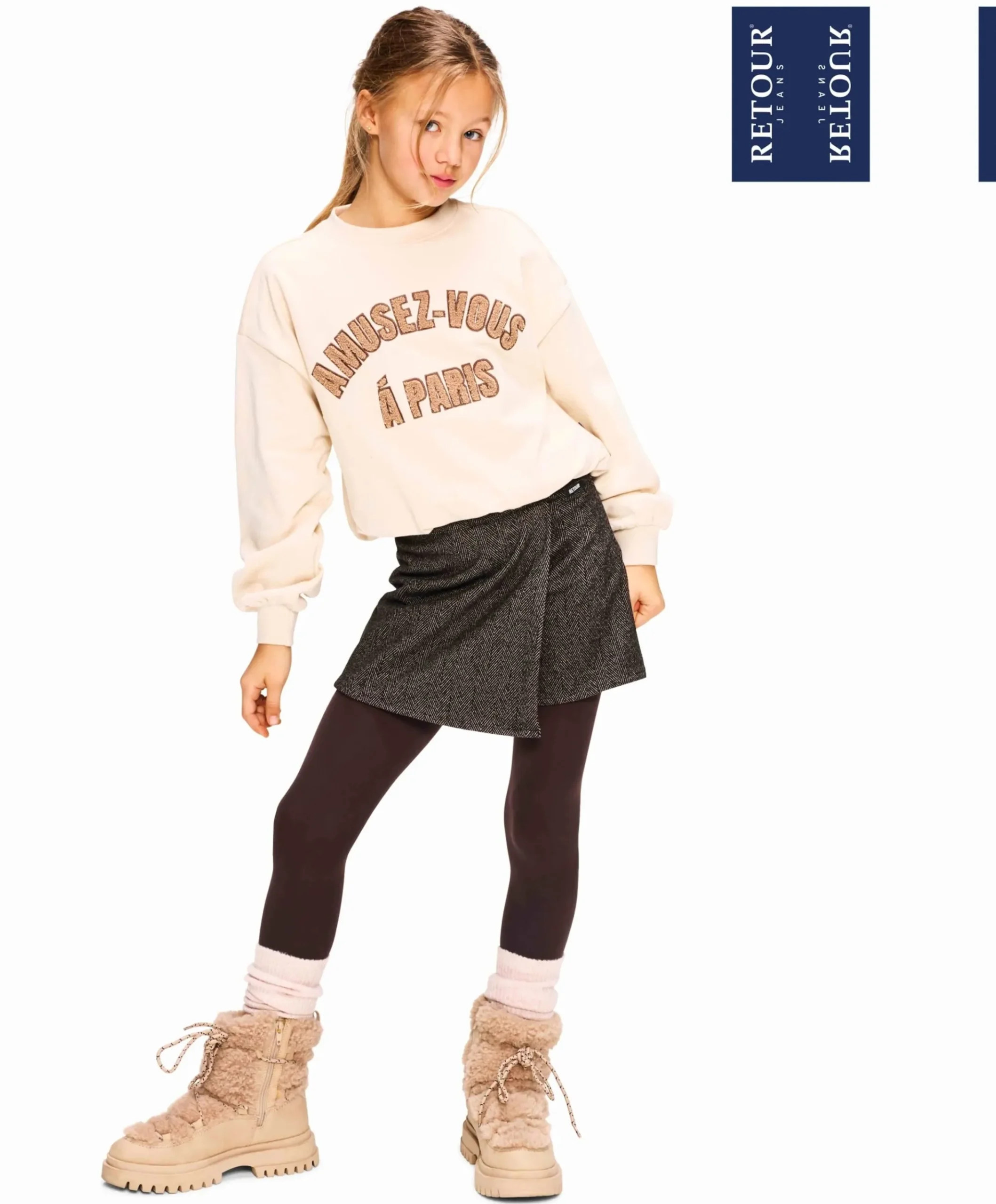 Meisjes trui beige