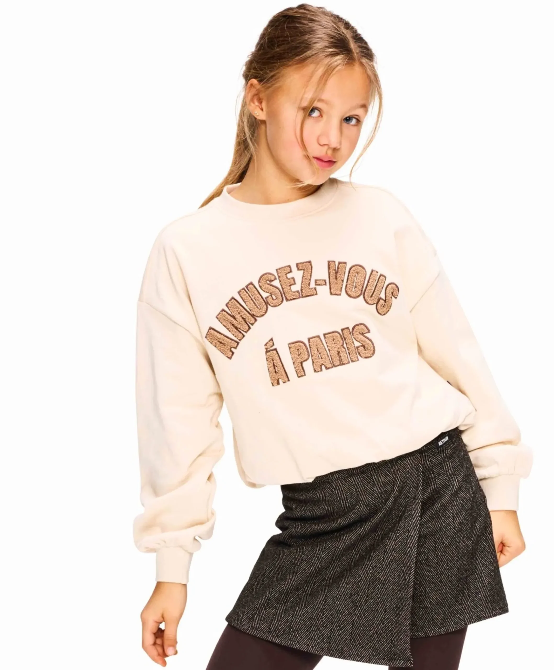 Meisjes trui beige