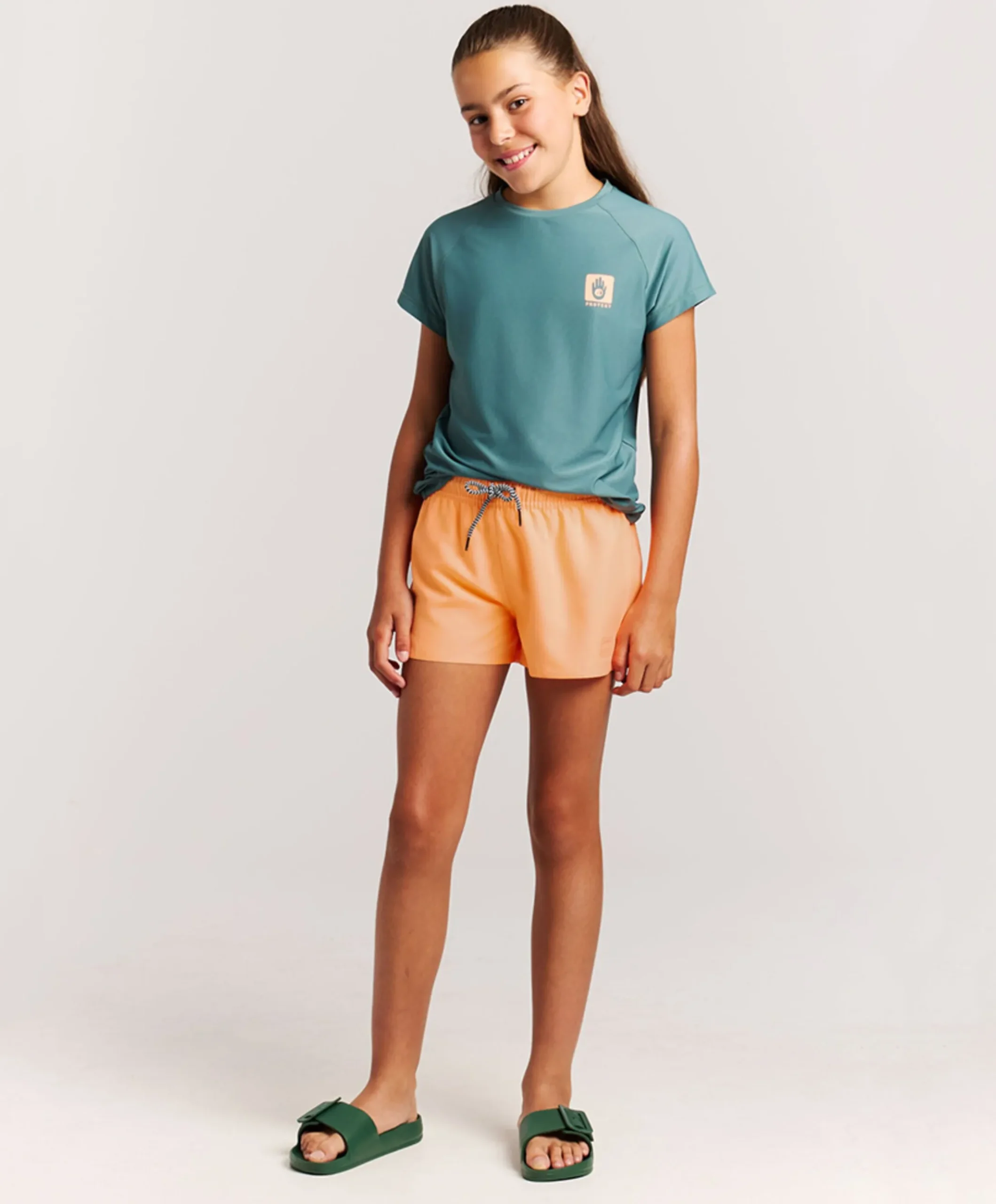 Meisjes zwemshort oranje