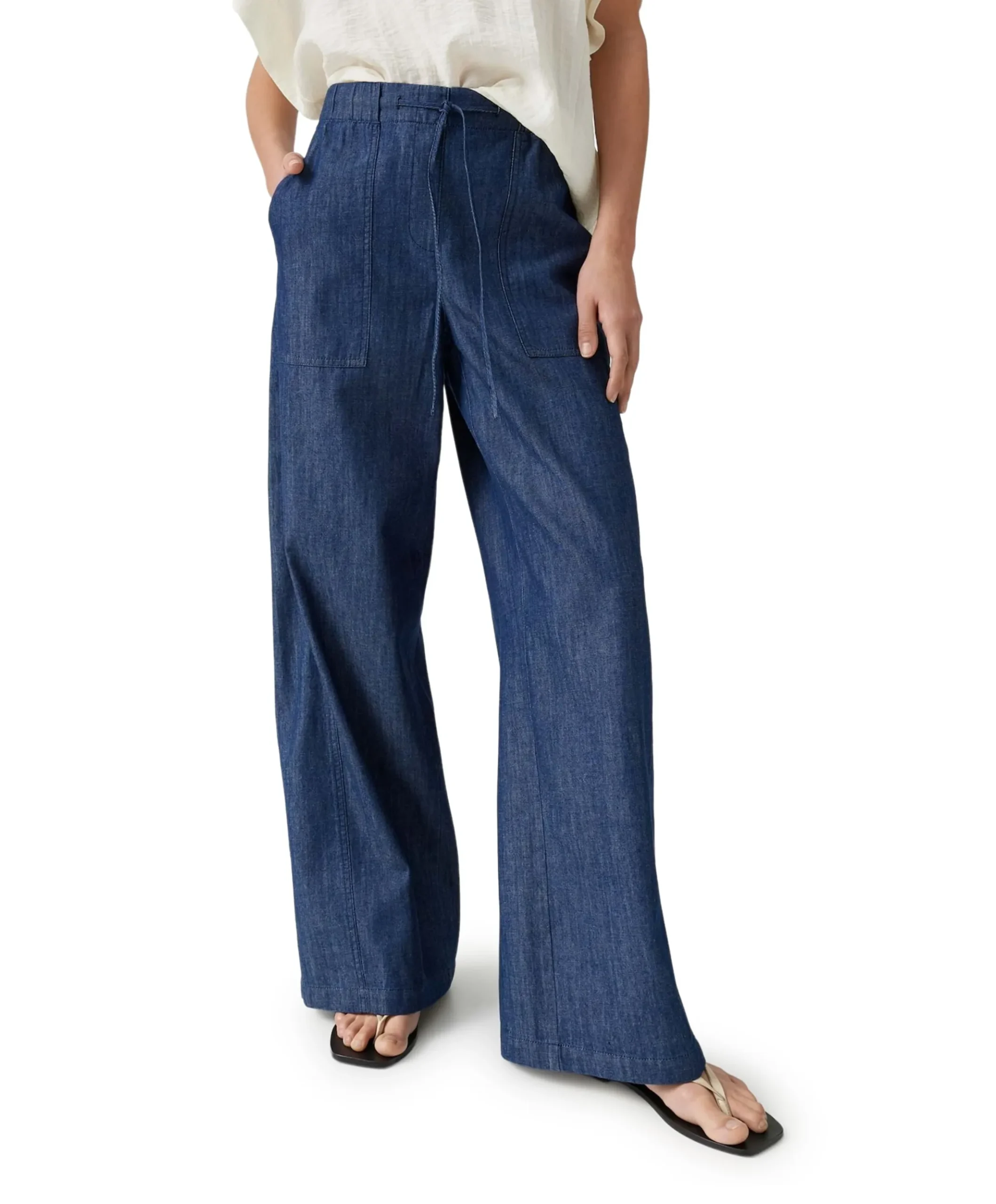 Melane line dames broek blauw