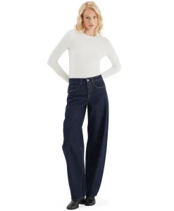 mid waist balloon jeans dames jeans blauw