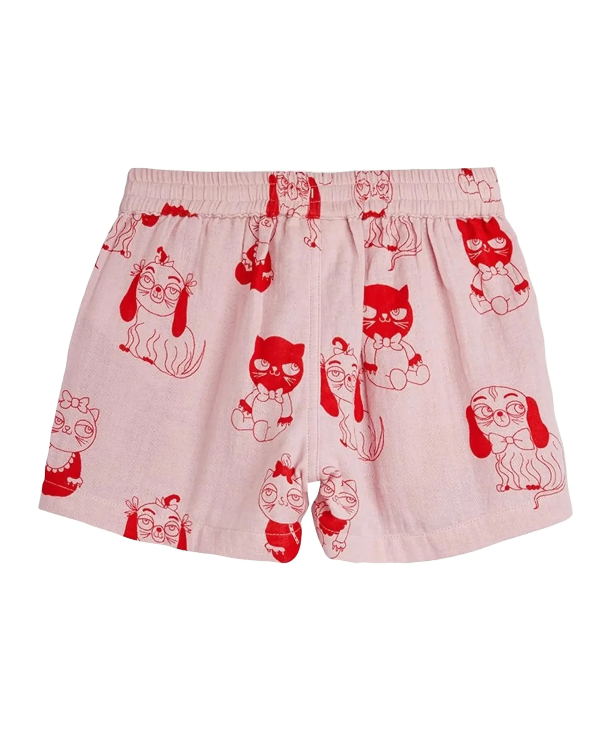 Minibabies woven meisjes korte broek roze