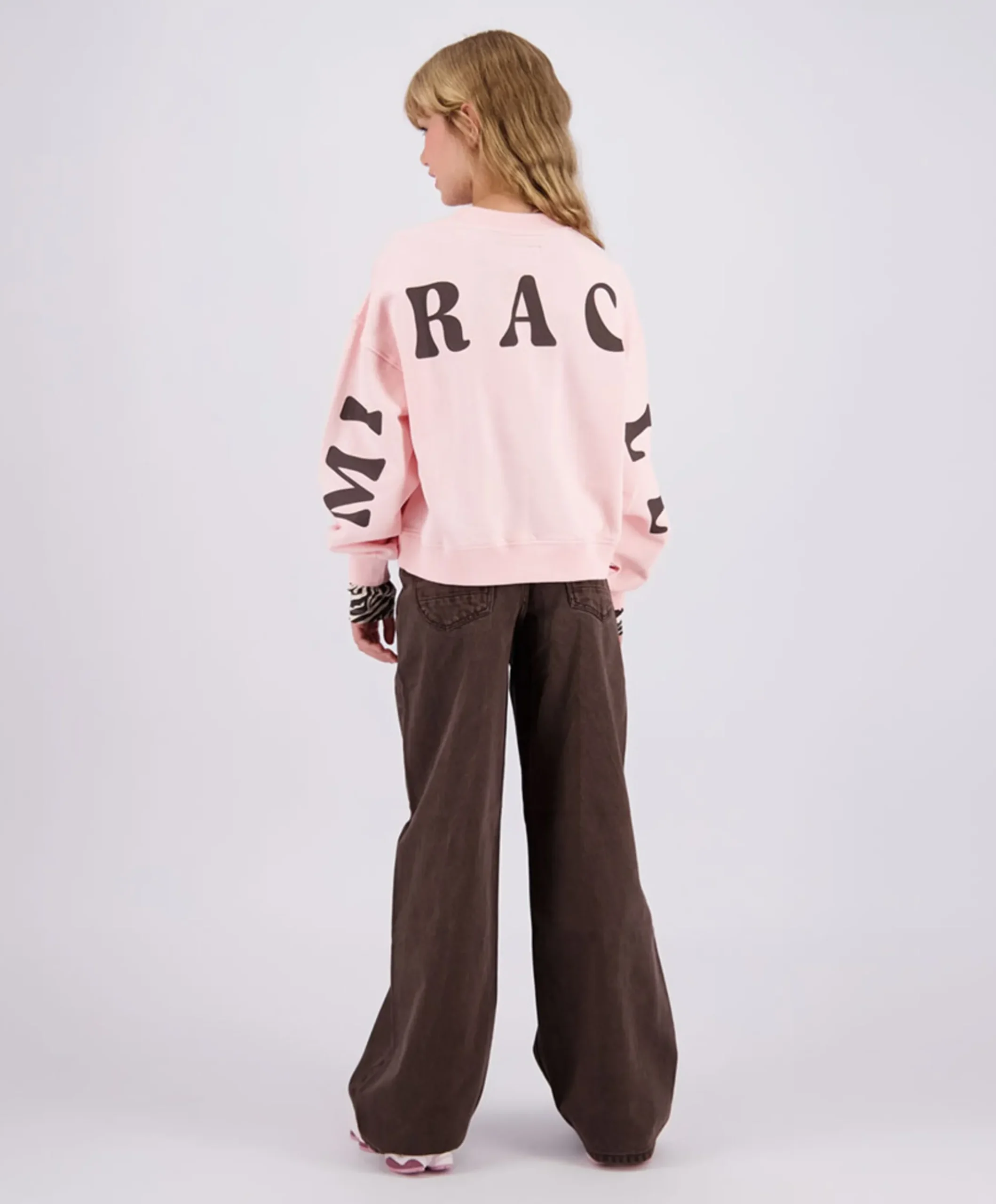 Monaco Color meisjes jeans bruin