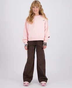 Monaco Color meisjes jeans bruin