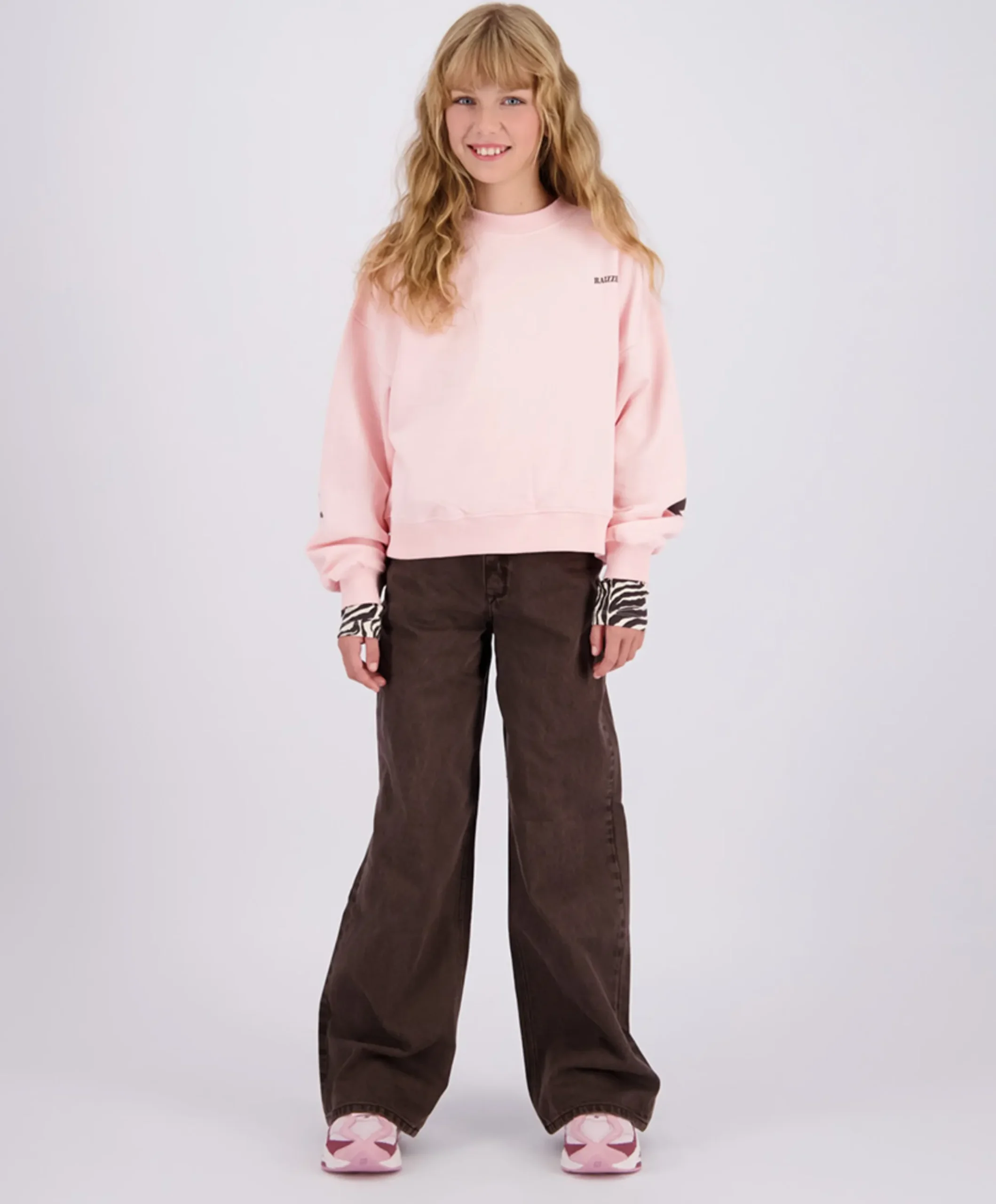 Monaco Color meisjes jeans bruin