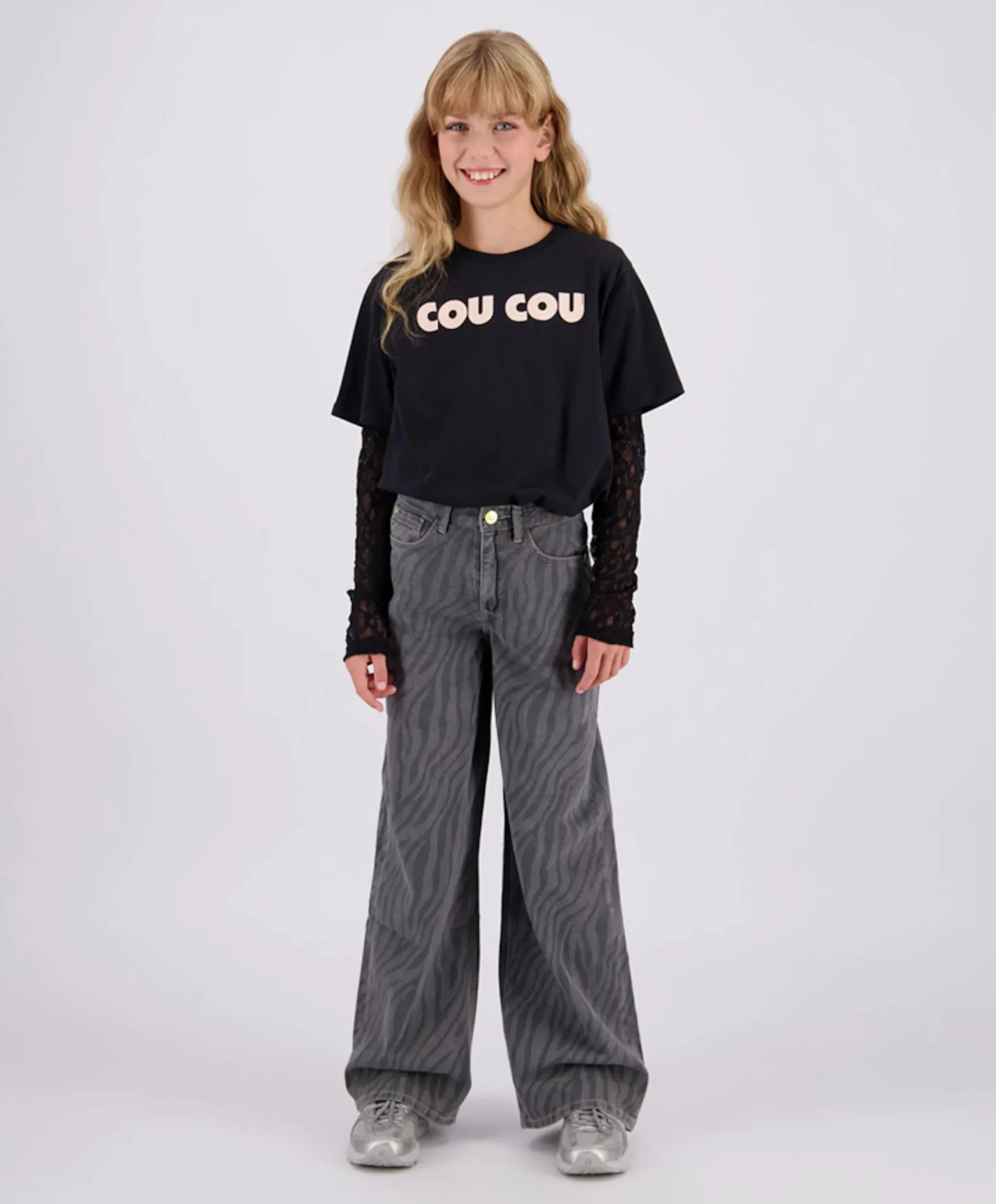 Monaco Zebra meisjes jeans grijs