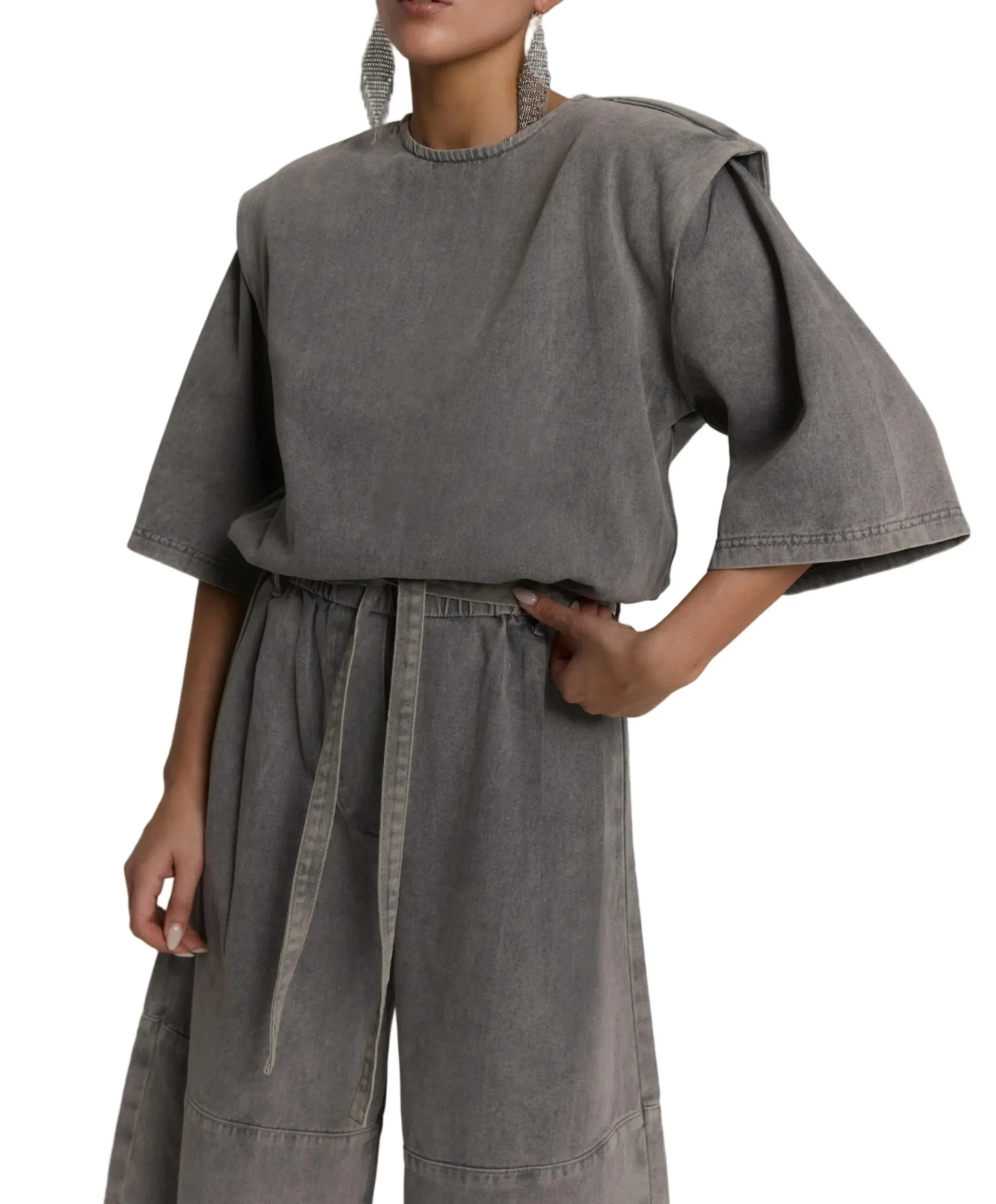 MONA dames jumpsuit grijs