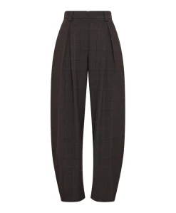 MSCHJohnna HW Barrel CHK dames broek bruin
