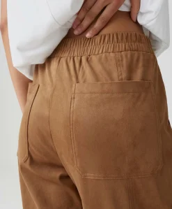 Myha barrel velours dames broek bruin