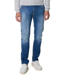 Nick Slim 5 pkt heren jeans blauw