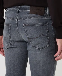 Nick Slim 5 pkt heren jeans grijs