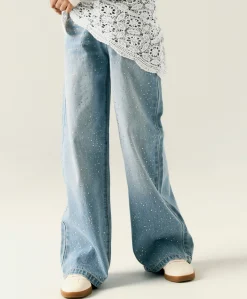 NKFBELLA WIDE RHINE 6608-IM meisjes jeans blauw