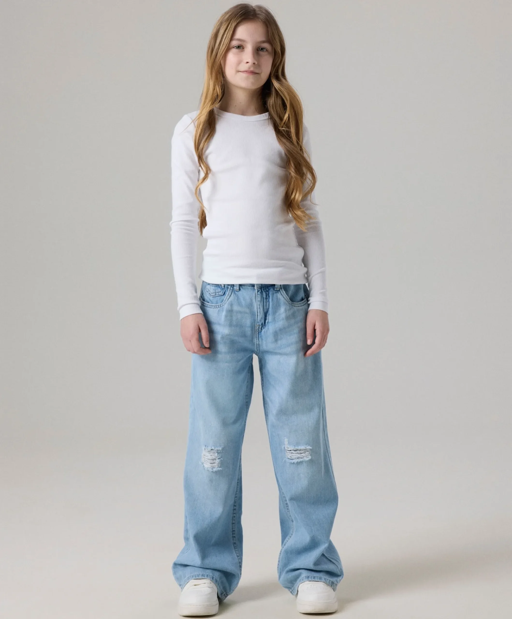 NKFROSE HW WIDE JEANS 1411-TE NOOS meisjes jeans blauw