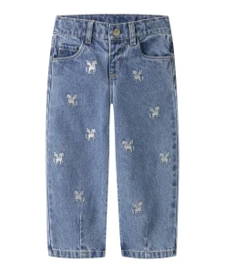 NMFBELLA BARREL GLITTER 4577- meisjes jeans blauw