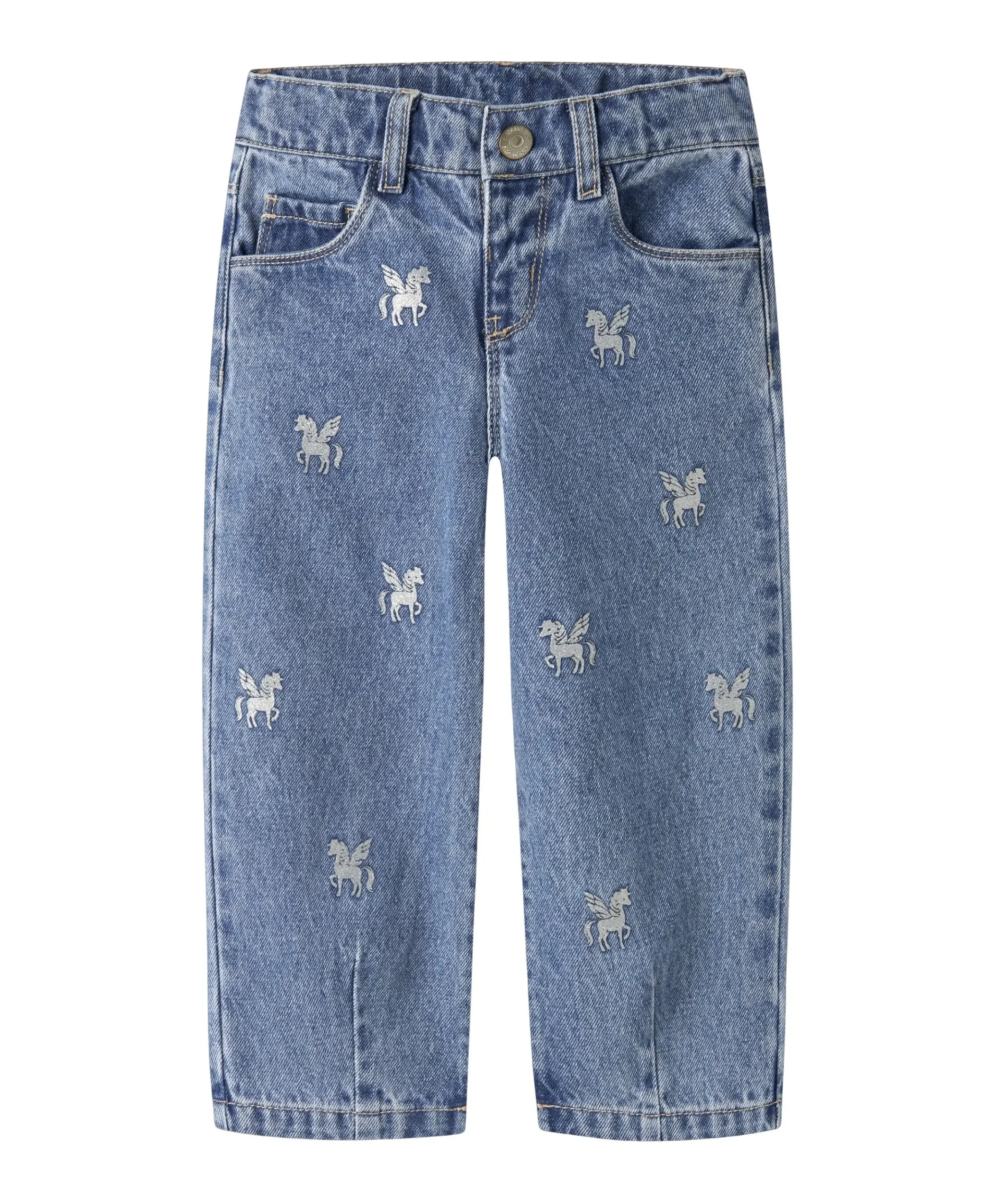 NMFBELLA BARREL GLITTER 4577- meisjes jeans blauw