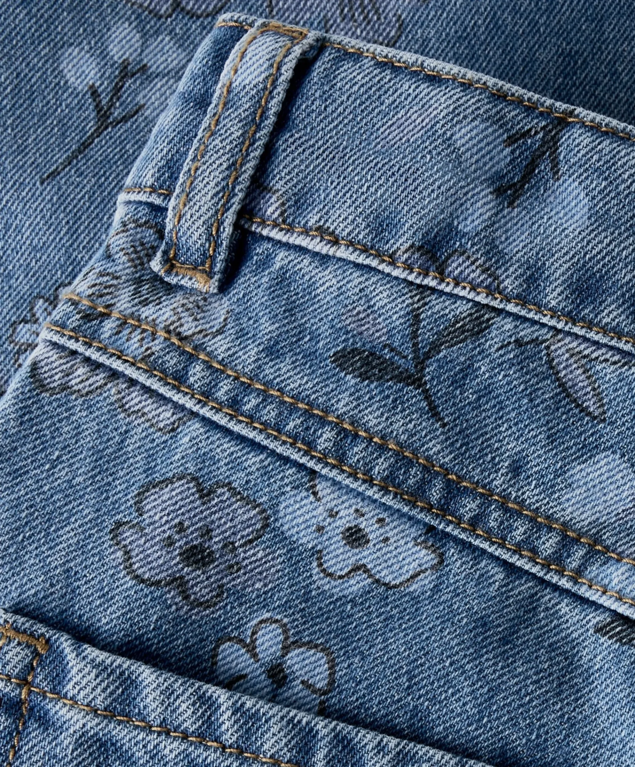 NMFROSE WIDE AOP 2633-IM meisjes jeans blauw