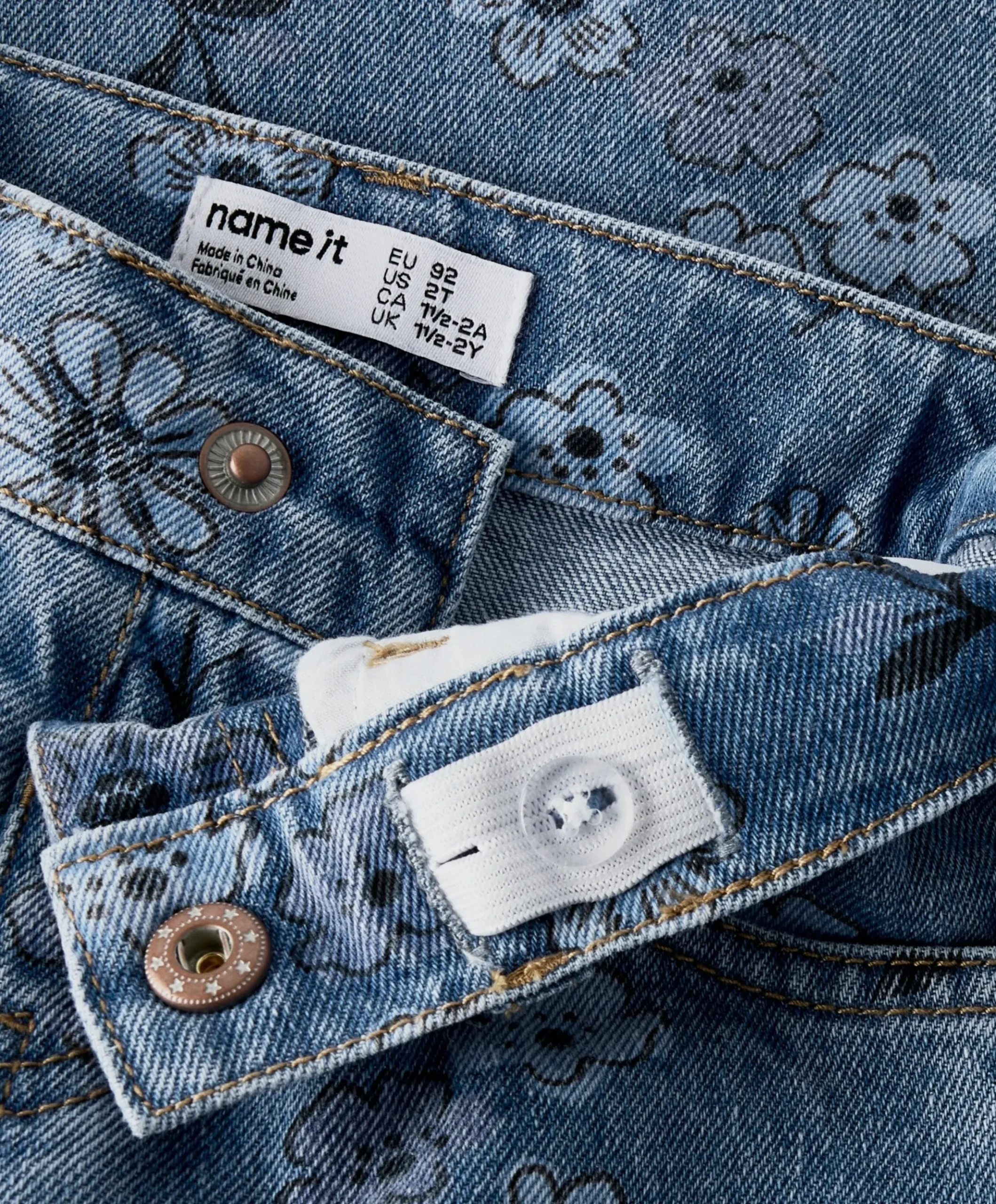 NMFROSE WIDE AOP 2633-IM meisjes jeans blauw
