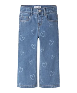 NMFROSE WIDE AOP JEANS 4044-ON NOOS meisjes jeans blauw