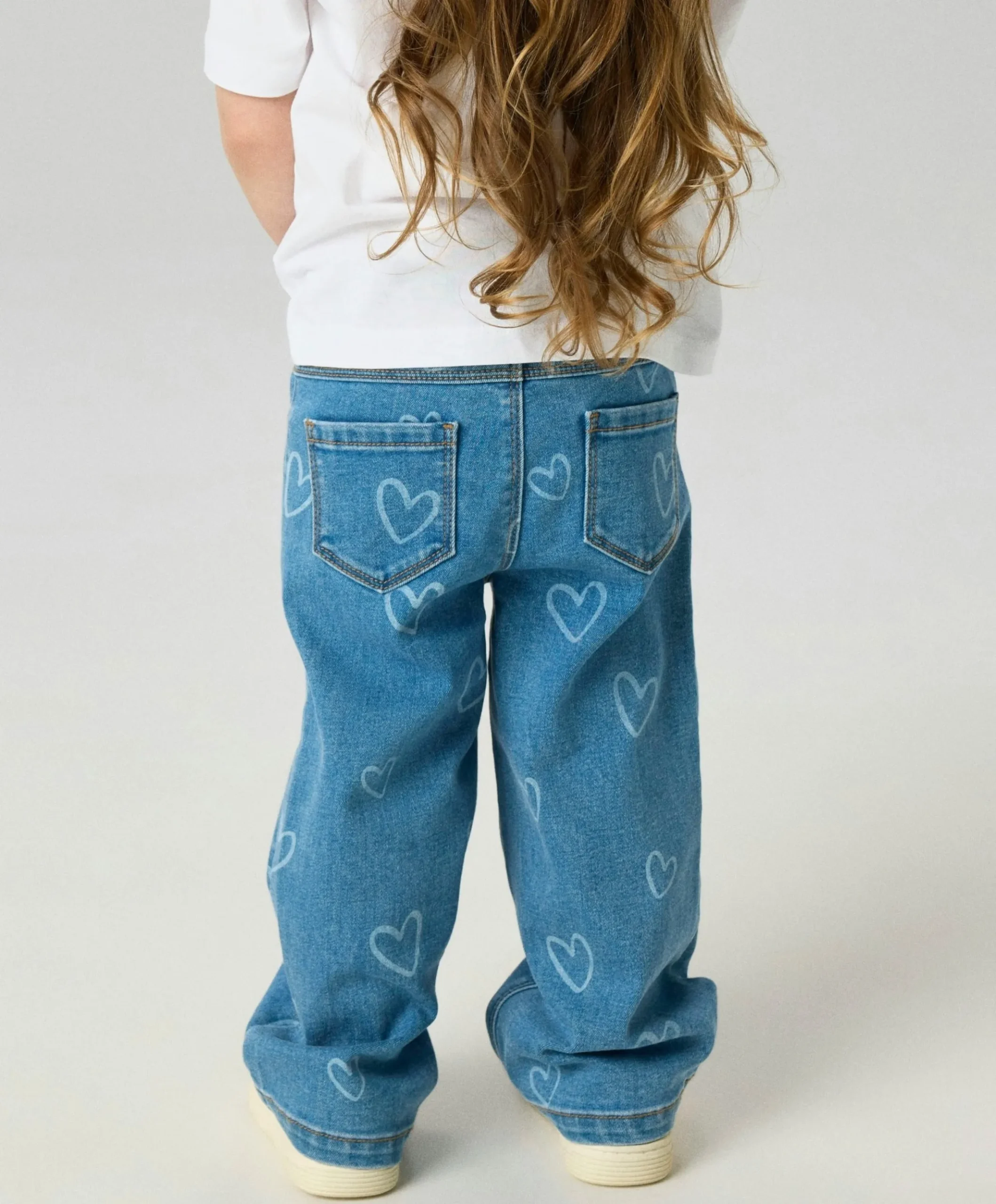 NMFROSE WIDE AOP JEANS 4044-ON NOOS meisjes jeans blauw