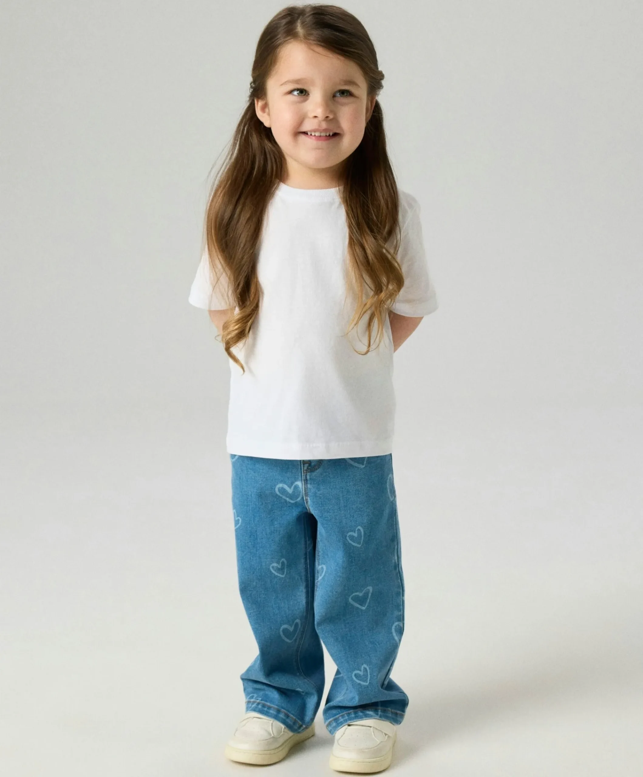 NMFROSE WIDE AOP JEANS 4044-ON NOOS meisjes jeans blauw