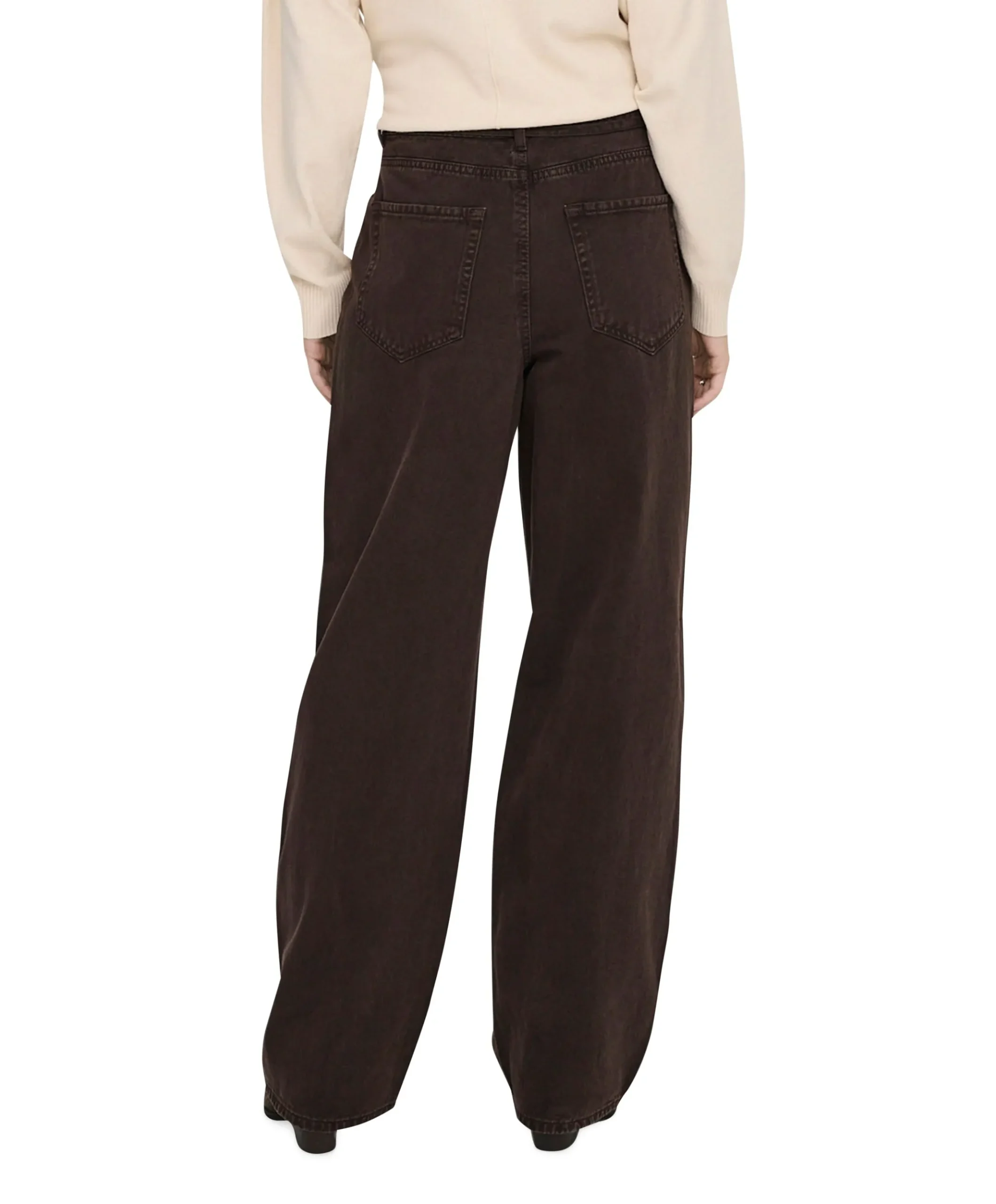 ONLGIANNA MW STRAIGHT DNM BROWN DNM dames jeans bruin