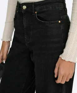 ONLMADISON BLUSH HW WIDE DNM CRO099 dames jeans zwart